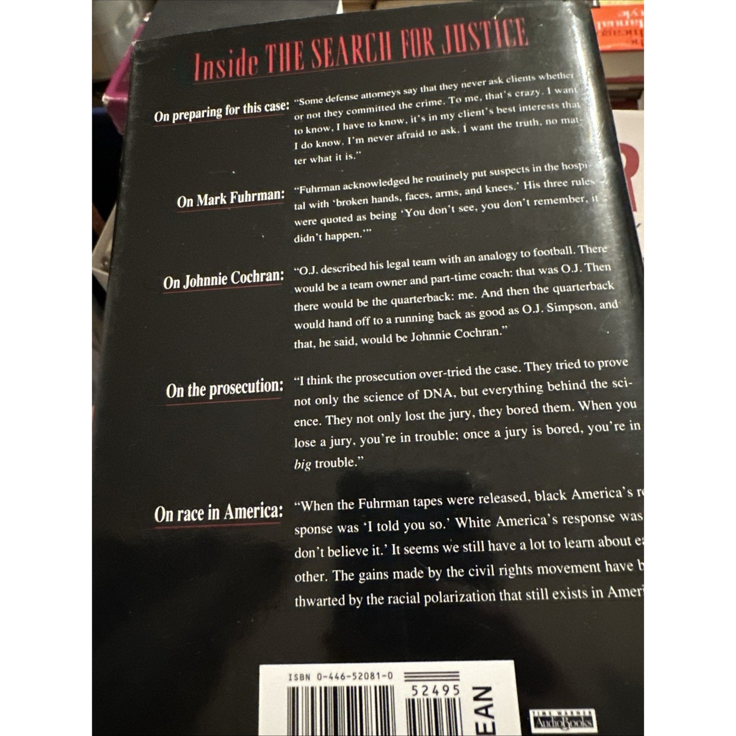 SIGNED The Search For Justice By Robert L. Shapiro 1st Printing 1st Edition 1996