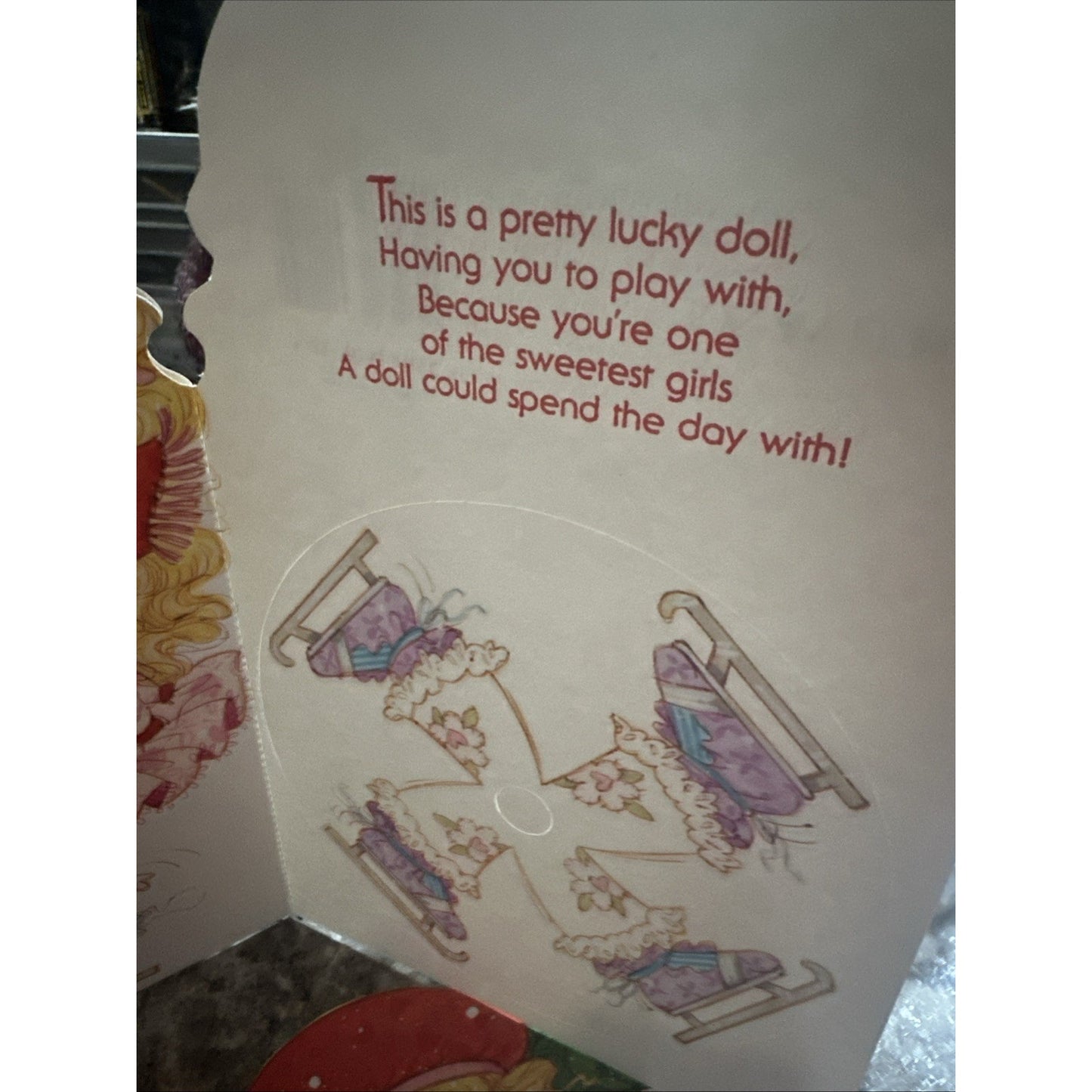Vintage American Greeting Paper Doll, Christmas Grand Daughter Card, Unused