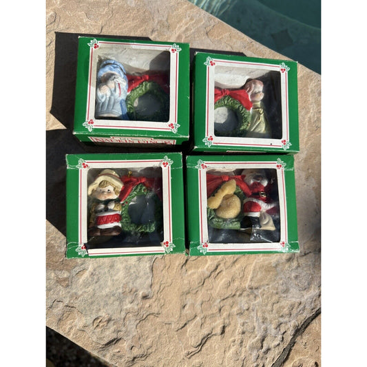 Jasco Napkin Rings Bell Ornament Set of 4 VTG