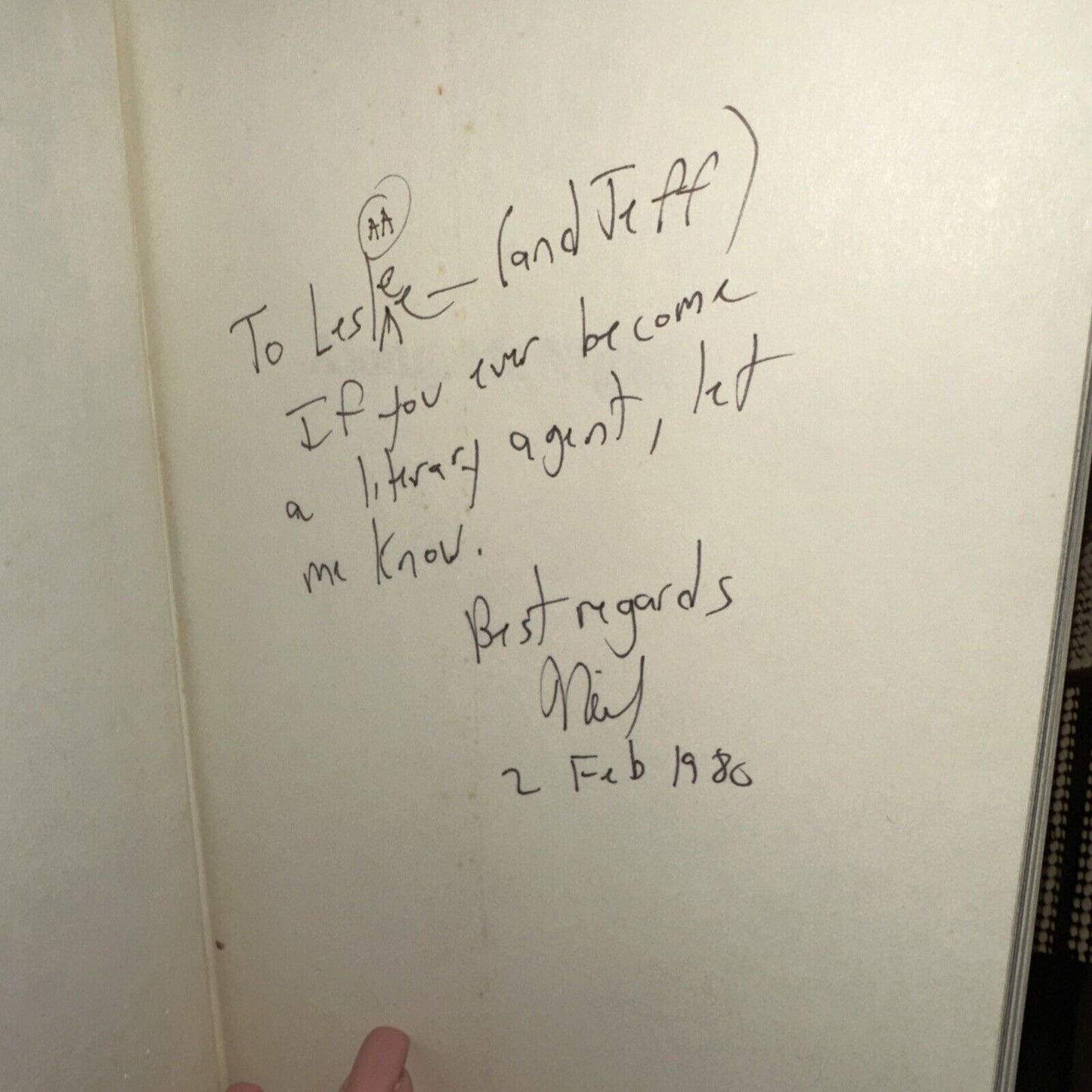 Alongside Night SIGNED J Neil Schulman Rare Inscribed Mystery Science Fiction