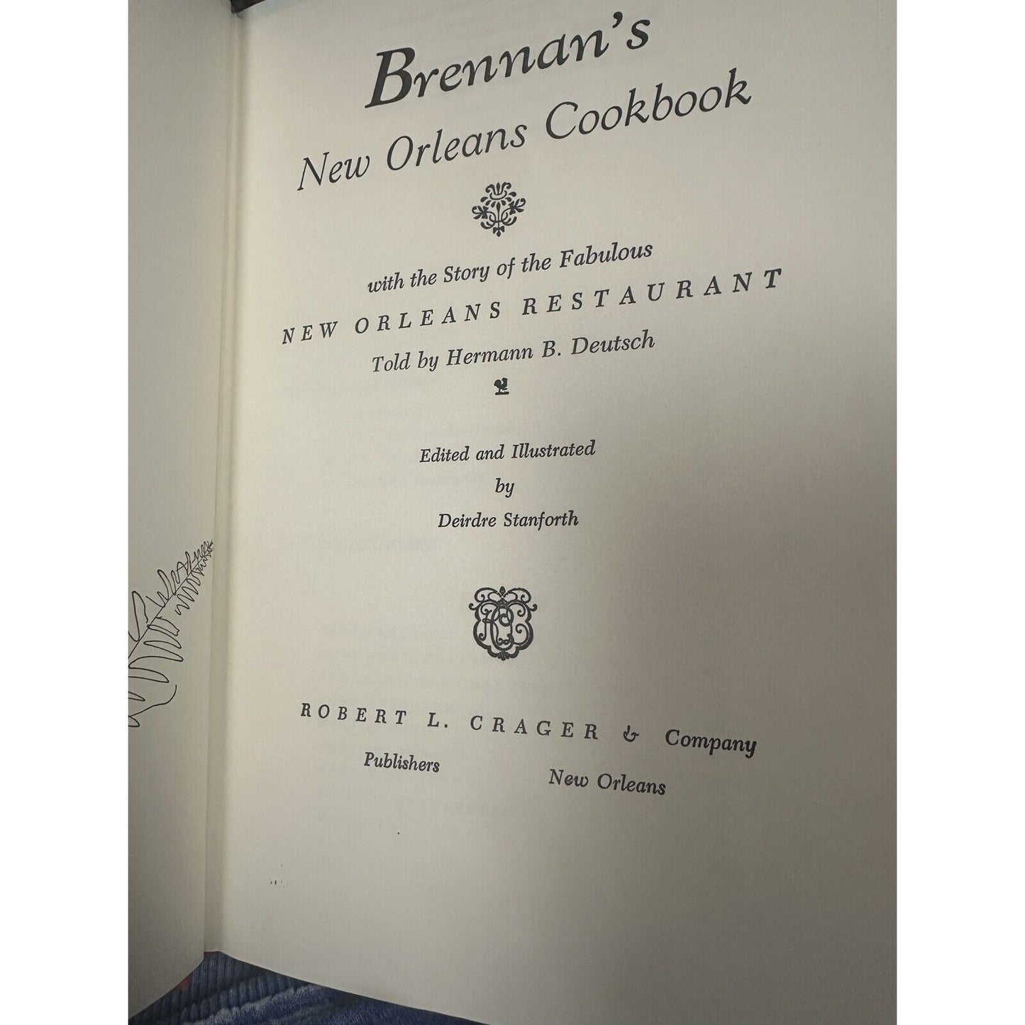 Brennan's New Orleans Cookbook Vintage 1964 New Revised Edition Hermann Deutsch
