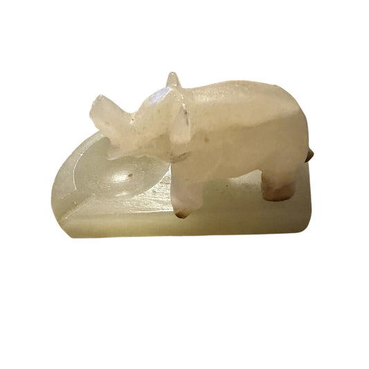 Vintage Marble Stone Elephant Figurine Ashtray