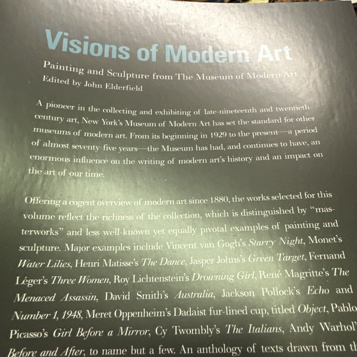 Visions of Modern Art Painting and Sculpture from the Museum of Modern Art 1st