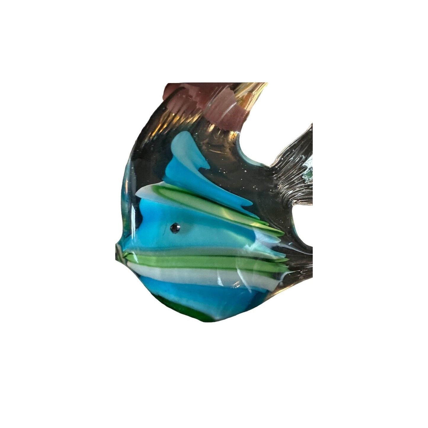 Blue & Green Tropical Fish Paper Weight Time Flies