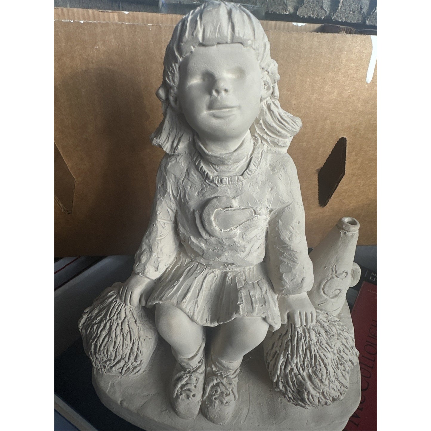 Vintage Austin Sculpture Lil Cheerleader Dee Crowley Bright Eyes Ceramic 90s