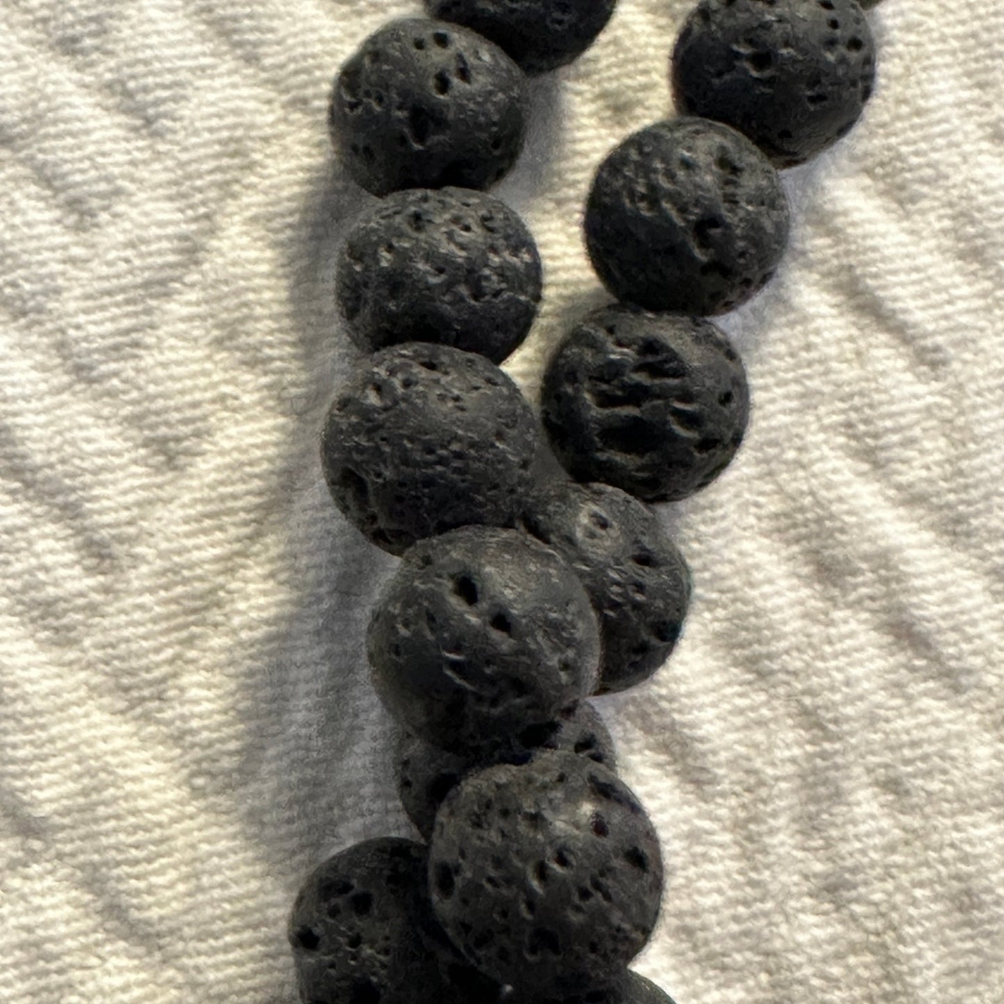 Beautiful rare Lava Bead necklace with green cross