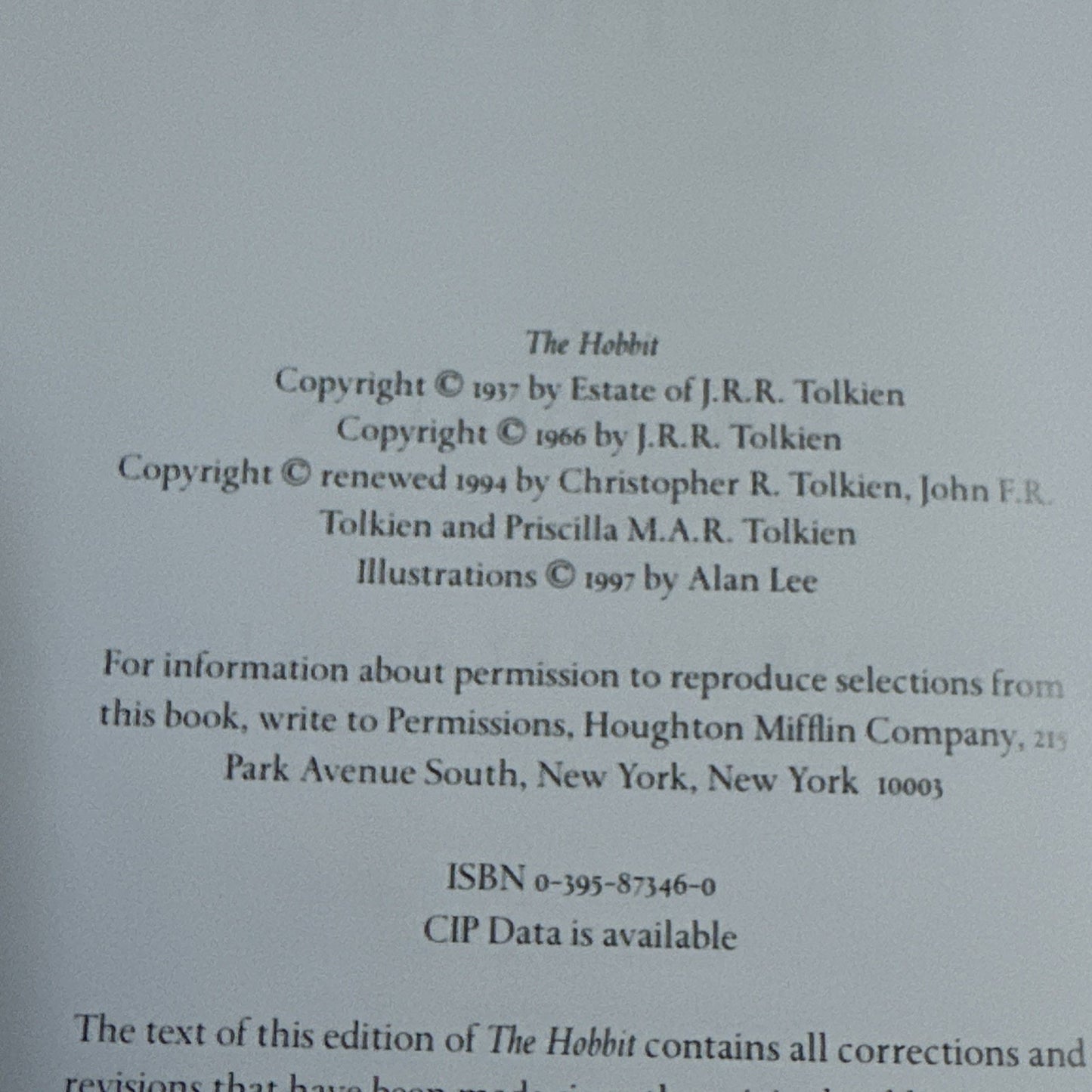 1997 The Hobbit: Or There and Back Again by J.R.R. Tolkien