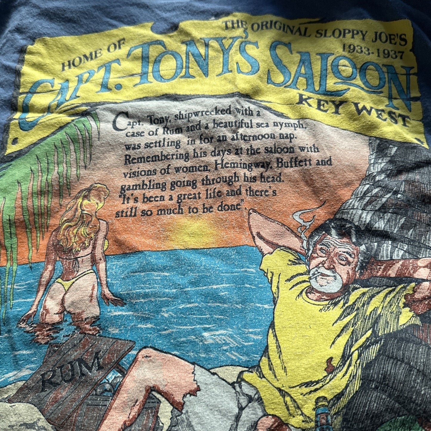 Capt. Tony's Saloon Shirt XL Vintage Screen Stars Double Sided