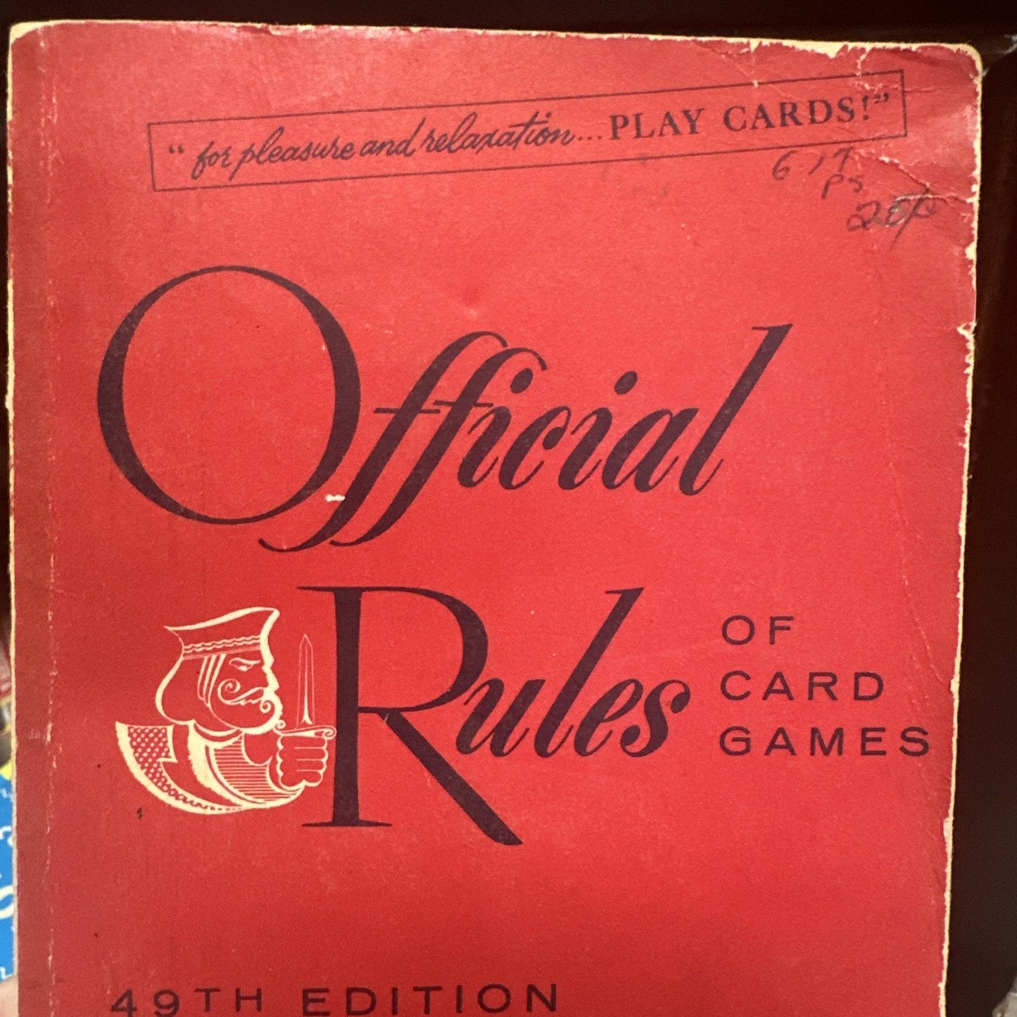 Vintage 1955 Official Rules of Card Games Hoyle Up-To-Date 49th Edition