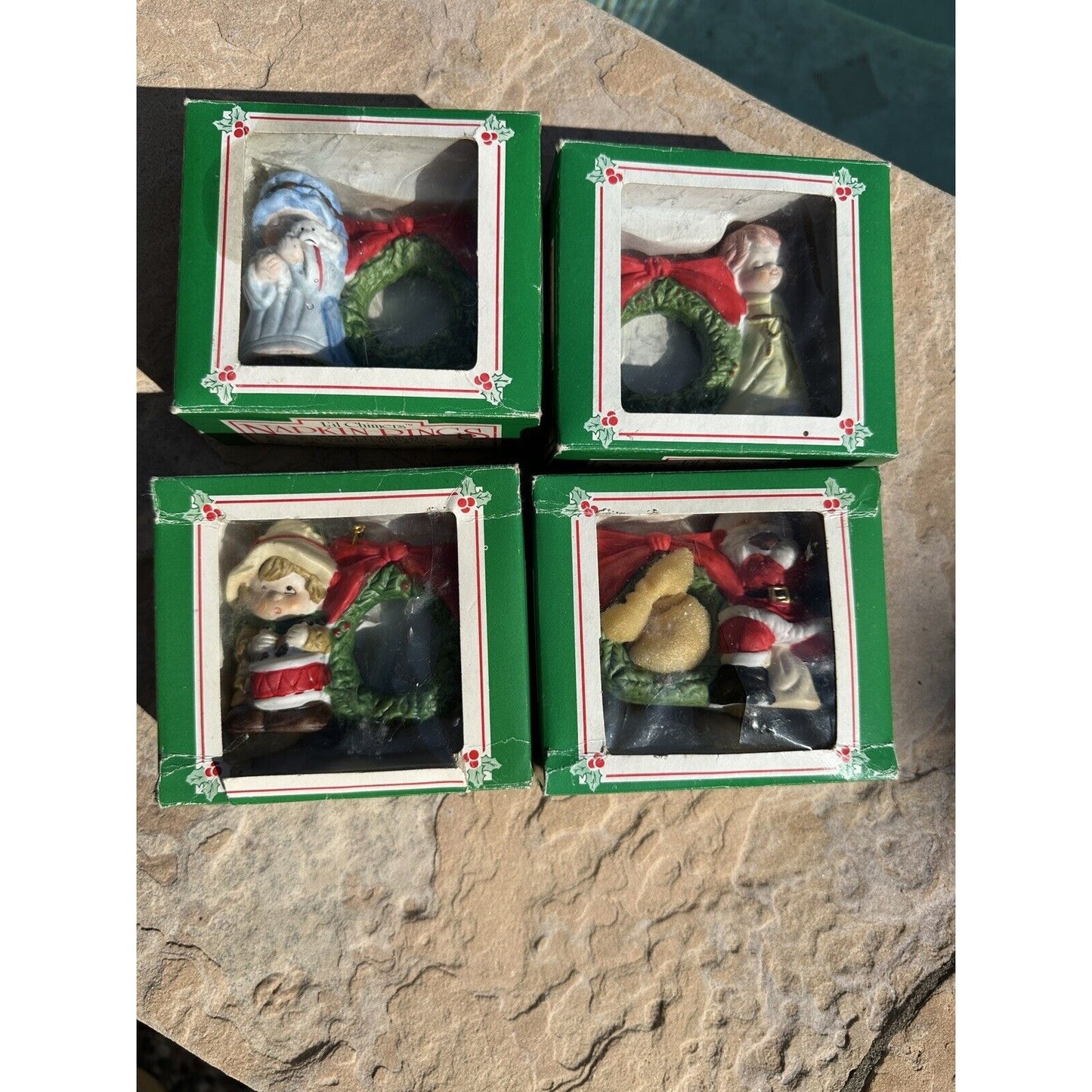 Jasco Napkin Rings Bell Ornament Set of 4 VTG