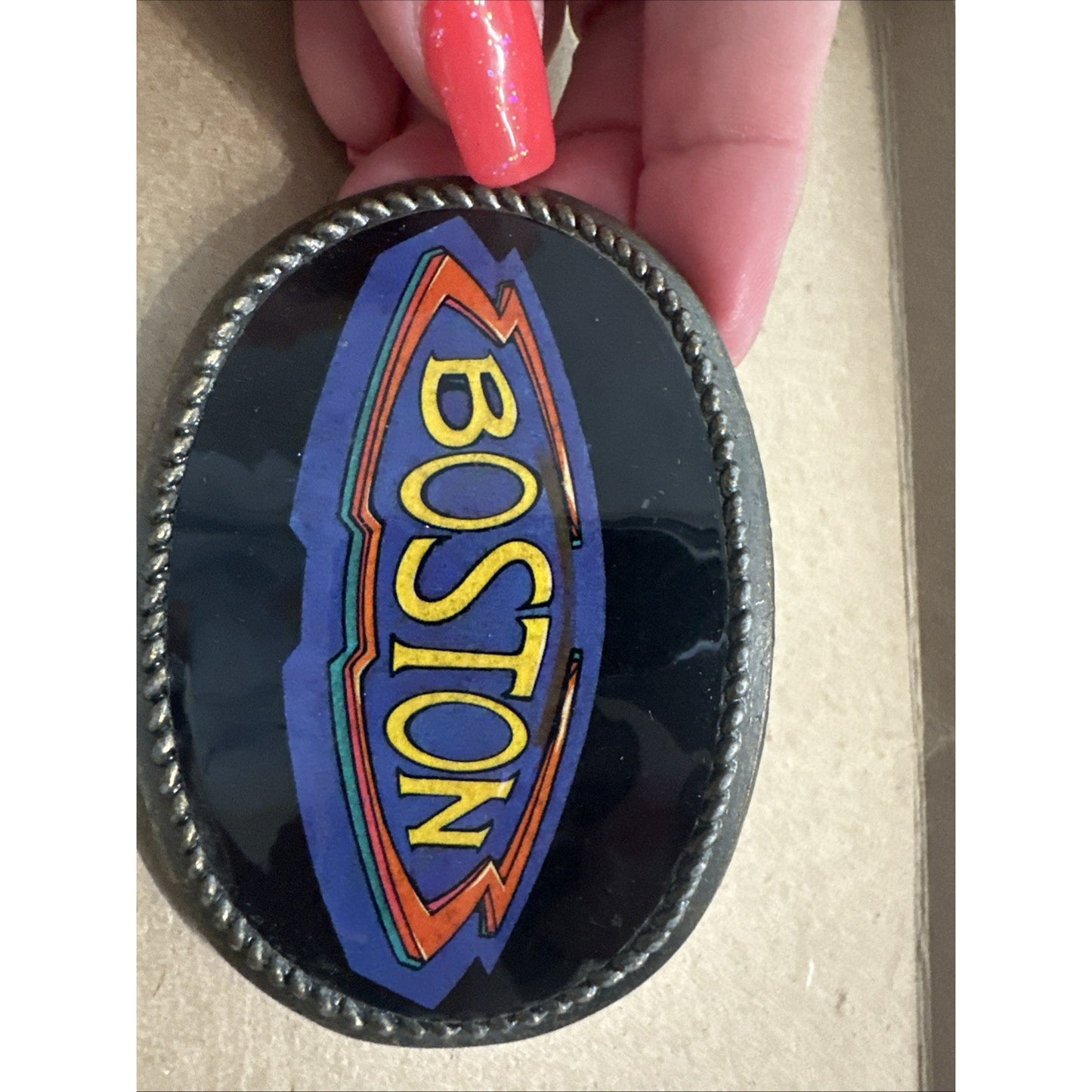 Vintage 1977 Boston Midwestern Belt Buckle L.A CAL