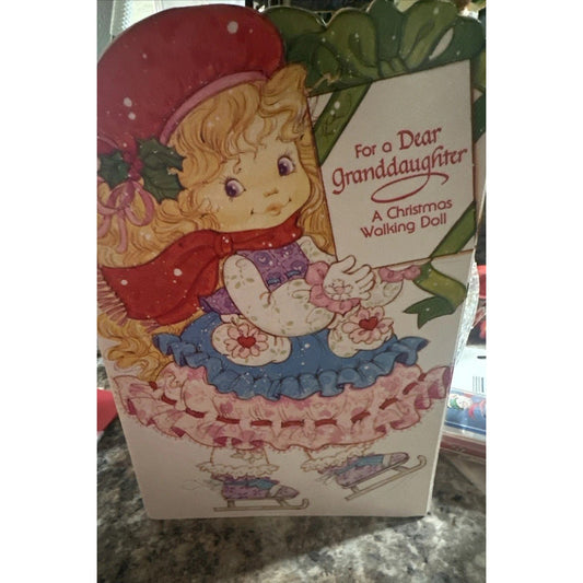 Vintage American Greeting Paper Doll, Christmas Grand Daughter Card, Unused