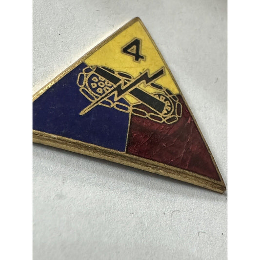 WW2 U.S.ARMY 4th ARMORED DIVISION lapel/hat pin - CREST DI - miniature 10 mm