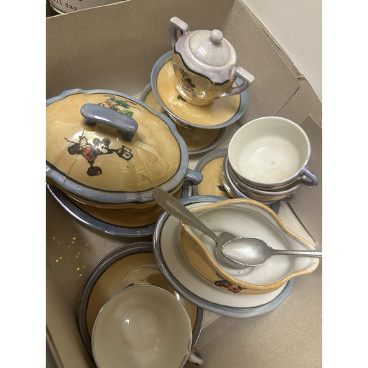 Walt Disney Rare 1930's Mickey Mouse Japan Lusterware Tea Set