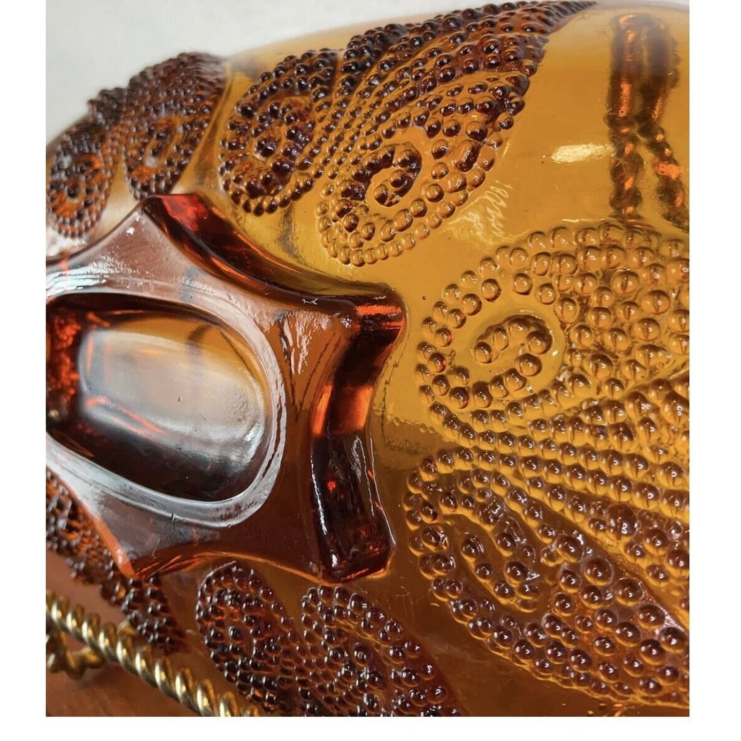 2 Vintage Tiara Amber Indiana Glass 5" x 10" oval banana split dish candy dish