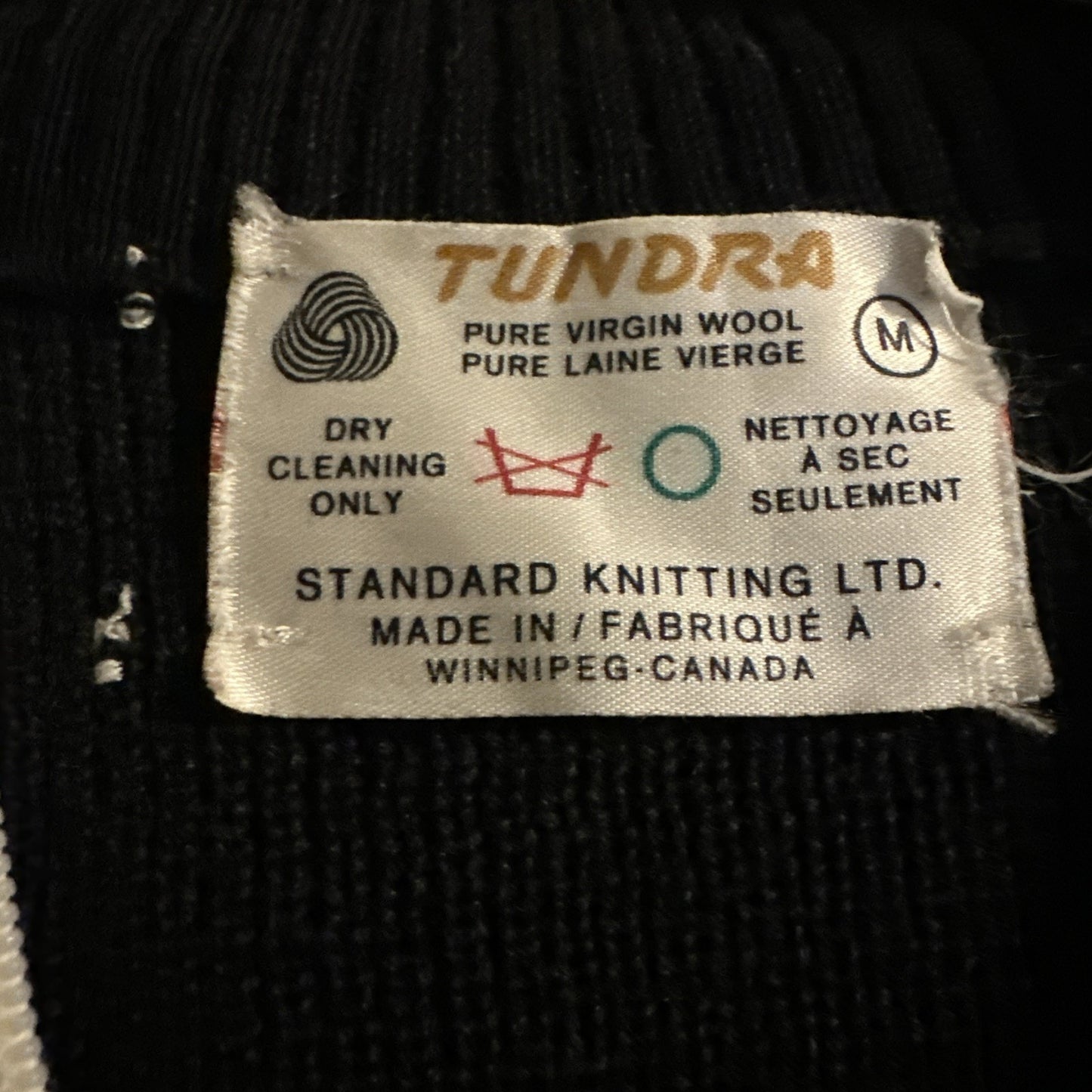 Vintage Tundra Pure Virgin Wool Full Zip Knit Sweater Ladies