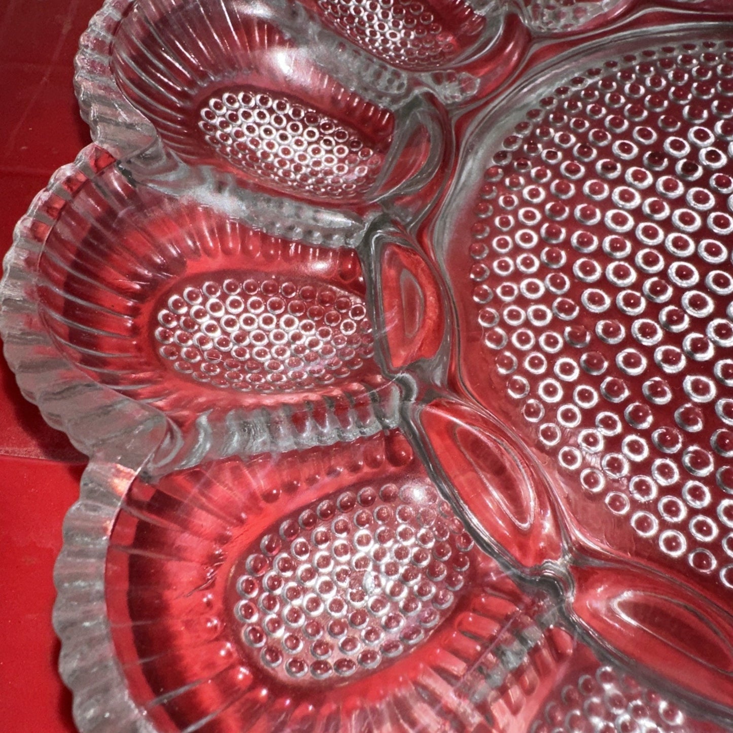 Set Of 2 MCM Vintage Indiana Glass 15 Deviled Egg Plate