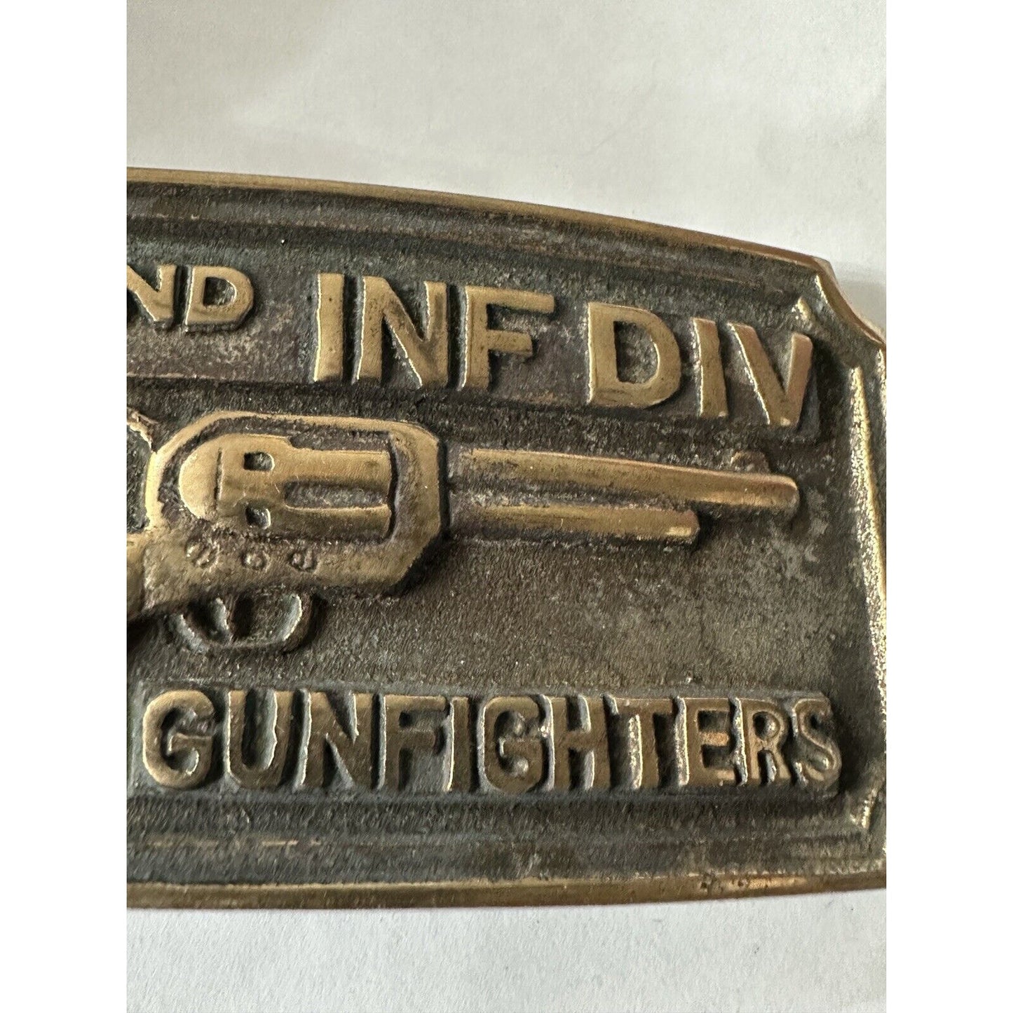 Vintage 2nd Infantry Division Gunfighters Belt Buckle