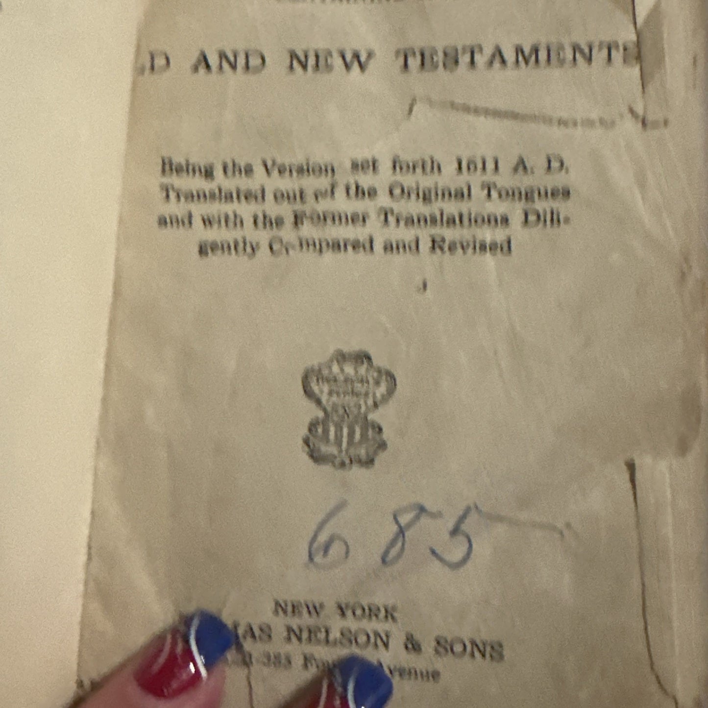 Vintage Thomas Nelson Holy Bible KJV King James Version Illustrated Pronouncing