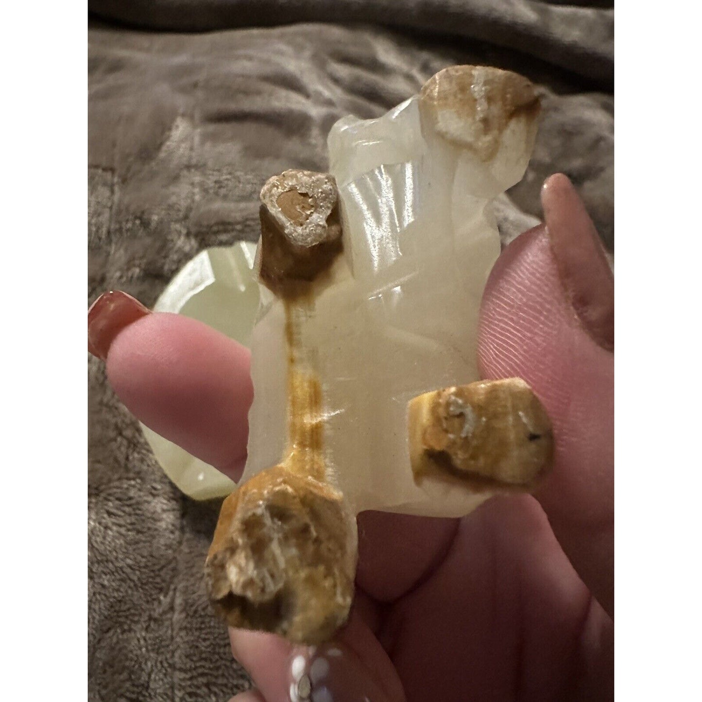 Vintage Marble Stone Elephant Figurine Ashtray
