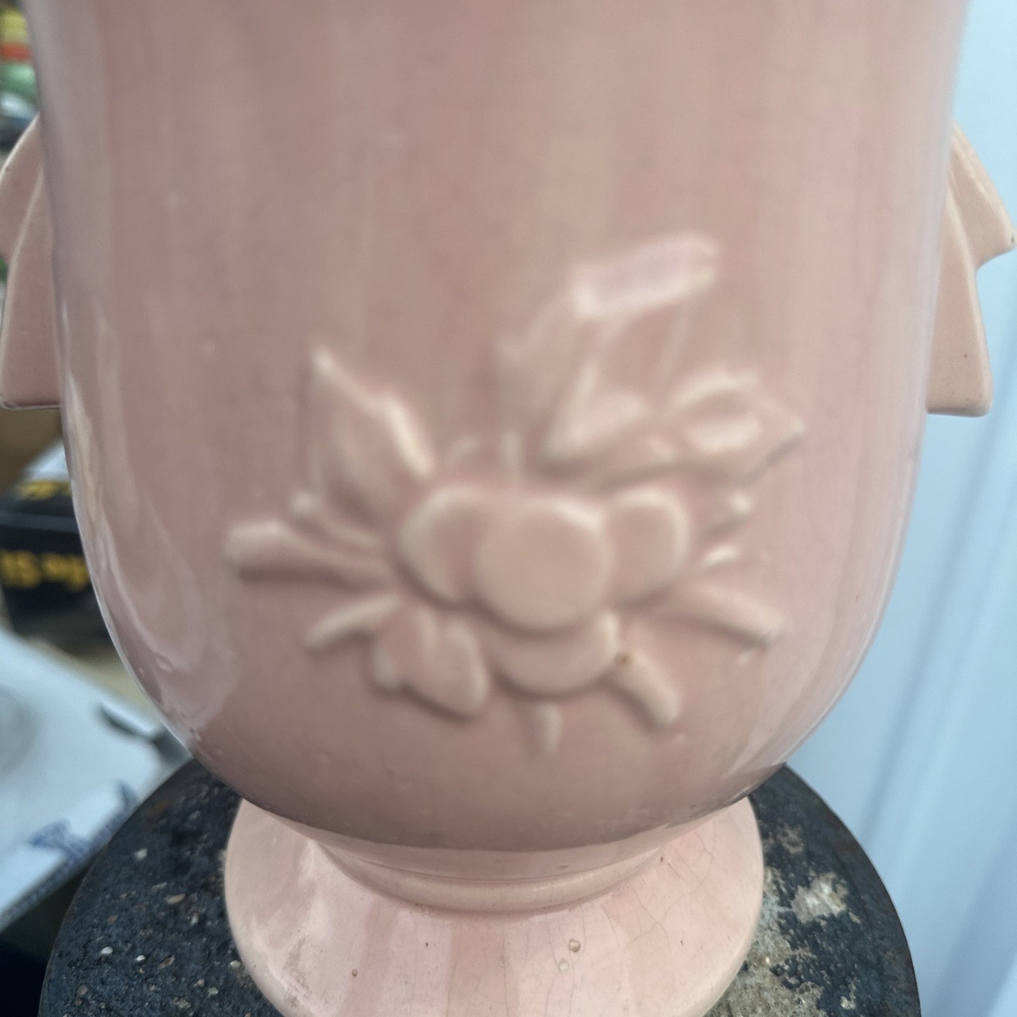 Vintage McCoy Pottery USA Vase Cardinal on Leaf & Berry Branch in Raised Relief
