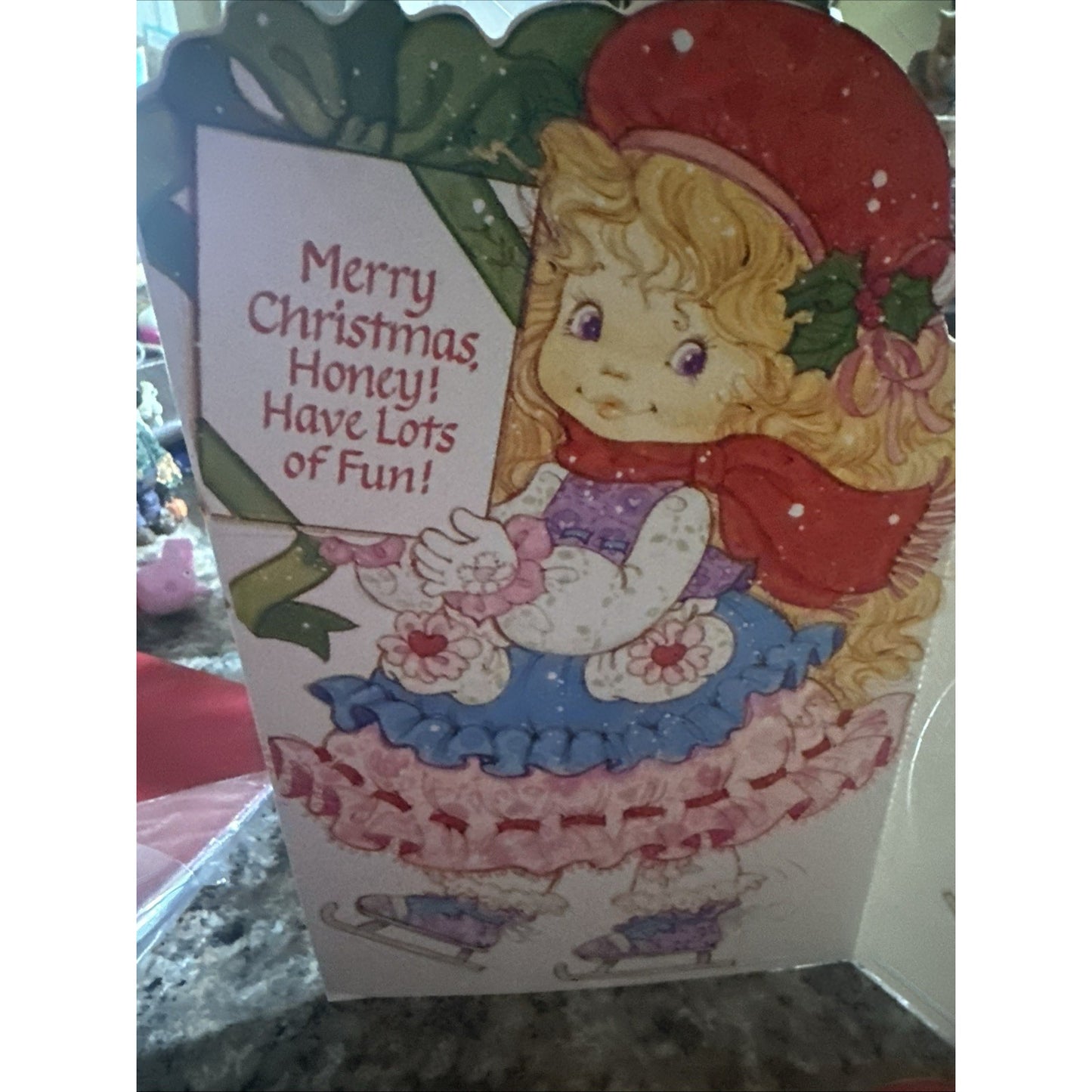 Vintage American Greeting Paper Doll, Christmas Grand Daughter Card, Unused