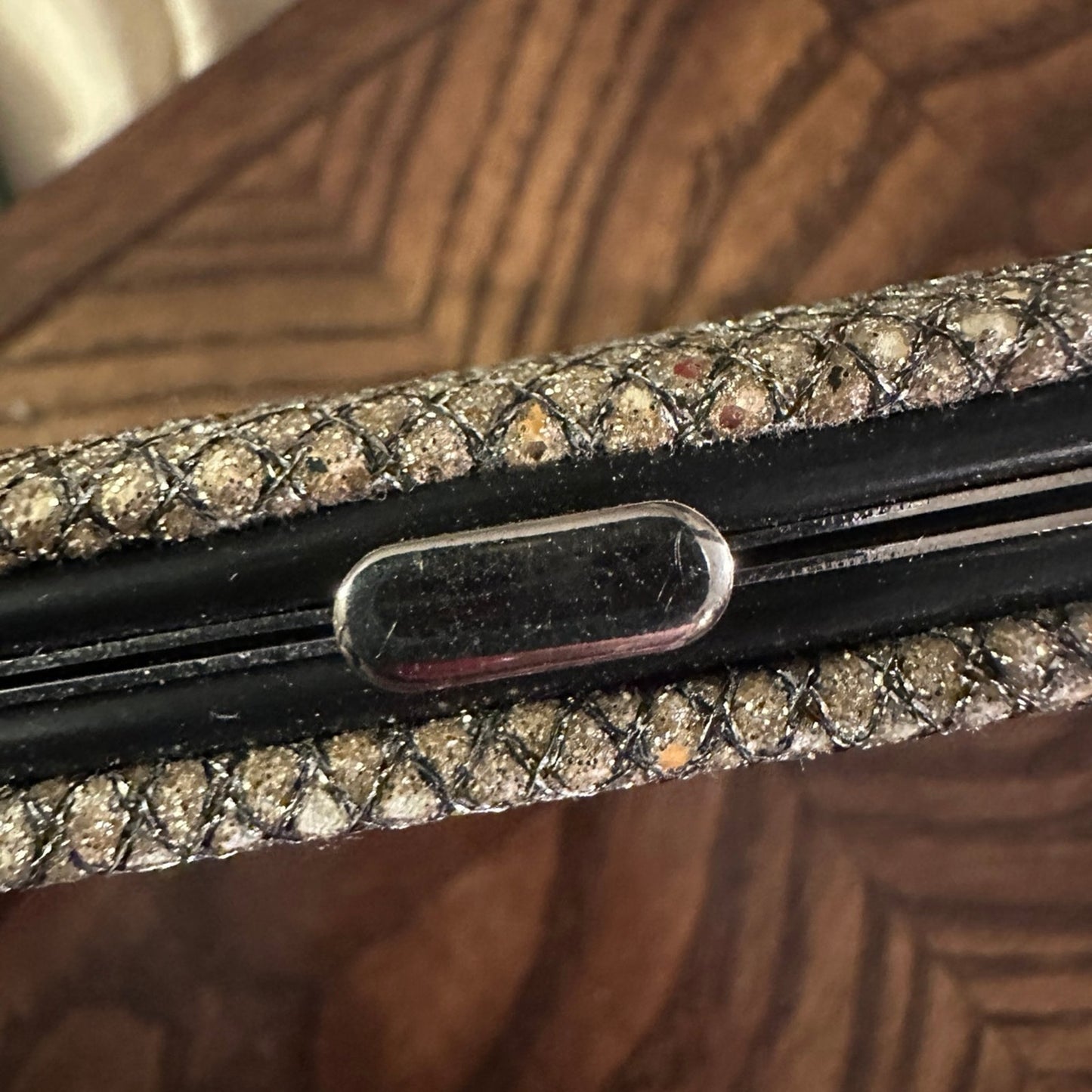 Women's silver evening clutch