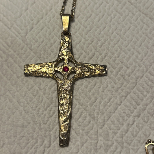 Custom Made Bishop's Pectoral Cross, Sterling Silver, Gold Plated + chalice co.