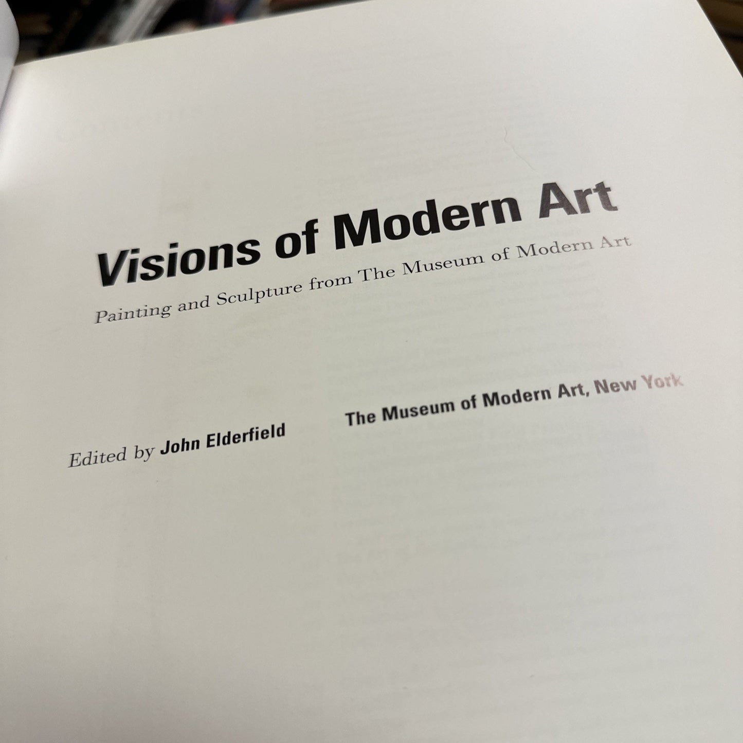 Visions of Modern Art Painting and Sculpture from the Museum of Modern Art 1st