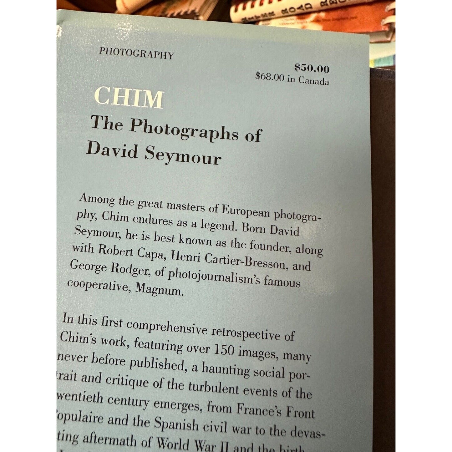 Chim : The Photographs of David Seymour Hardcover Inge Bondi