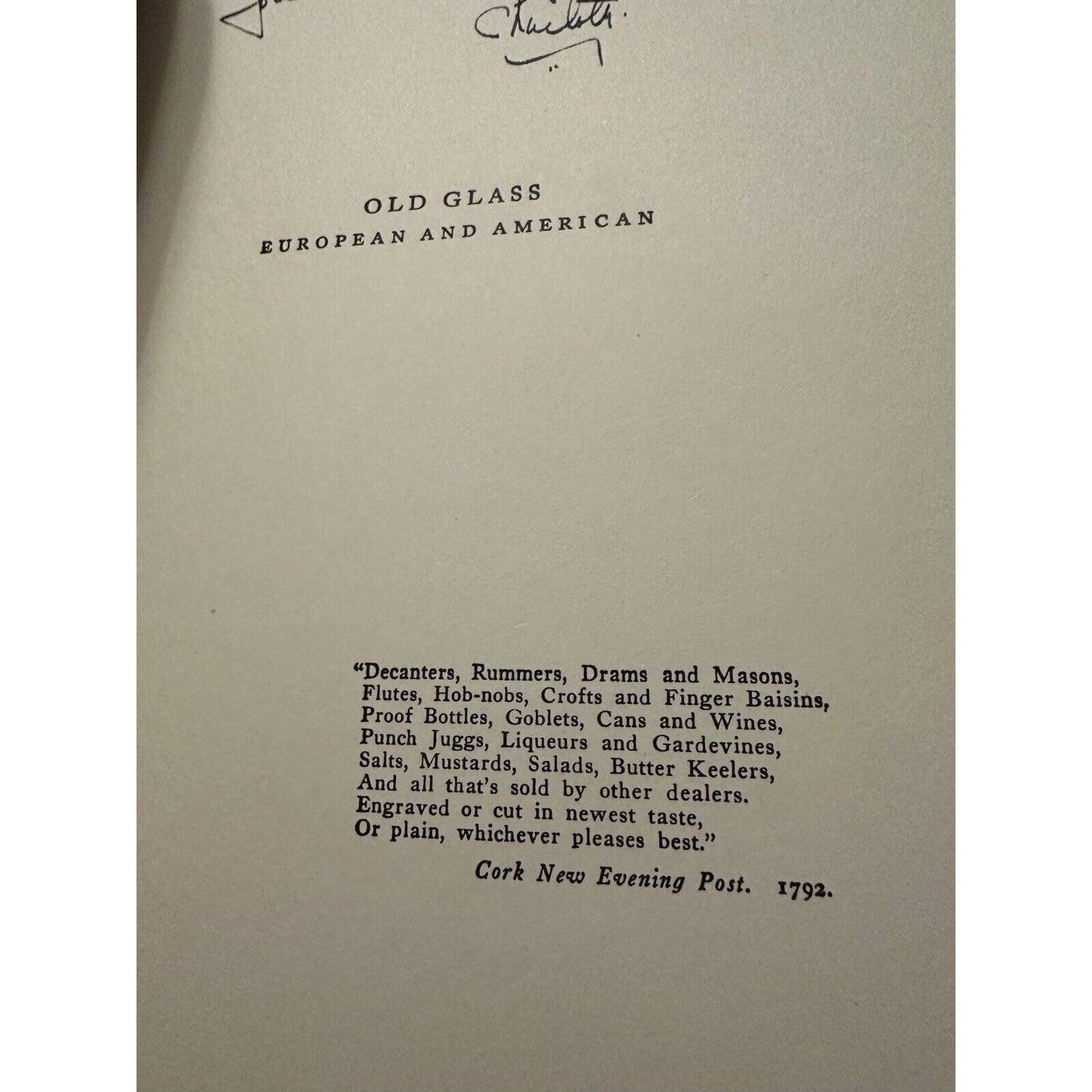 Old Glass European & American By N. Hudson Moore 1935 Rare Vintage Hardcover