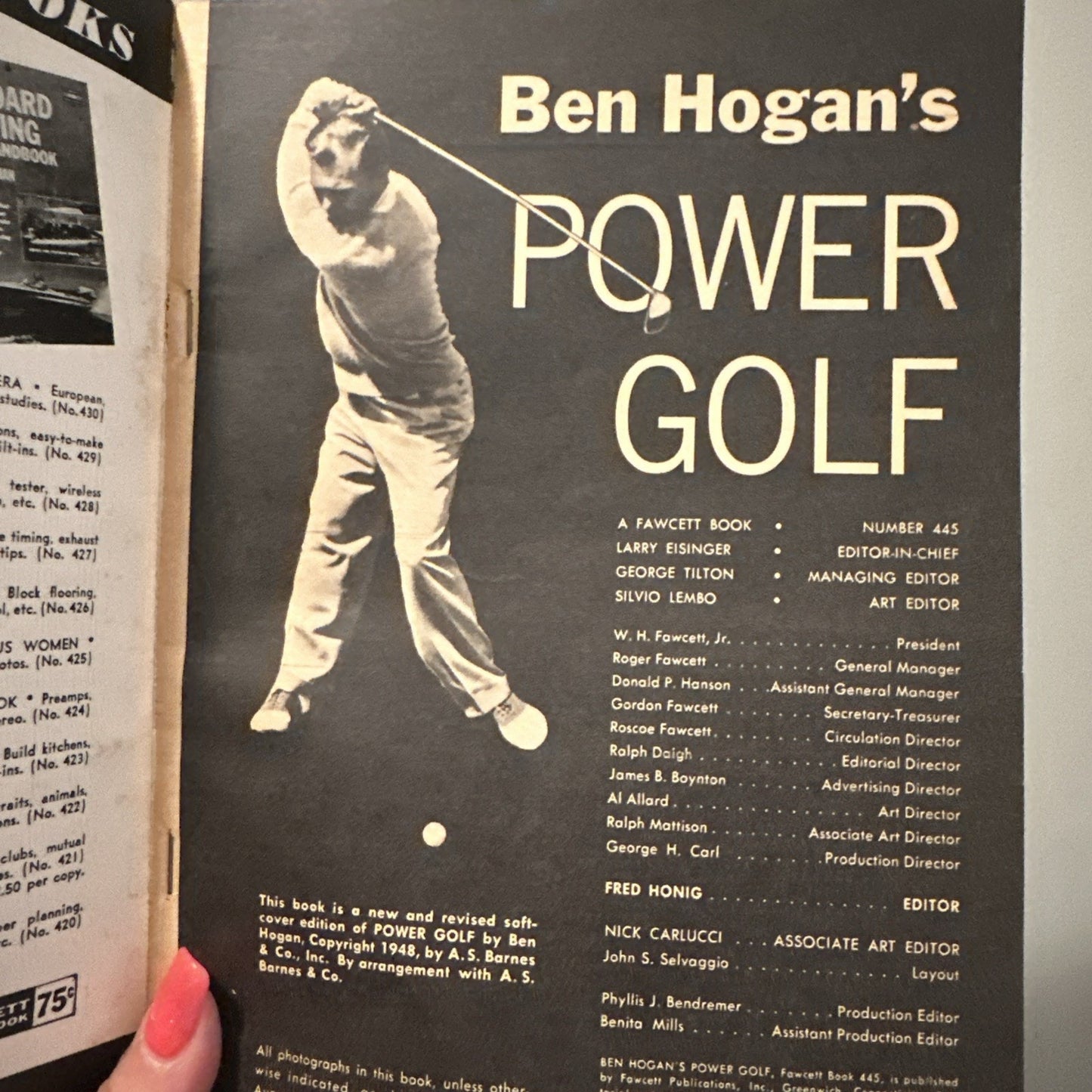 Vintage - Ben Hogan's Power Golf - 1960 Paperback