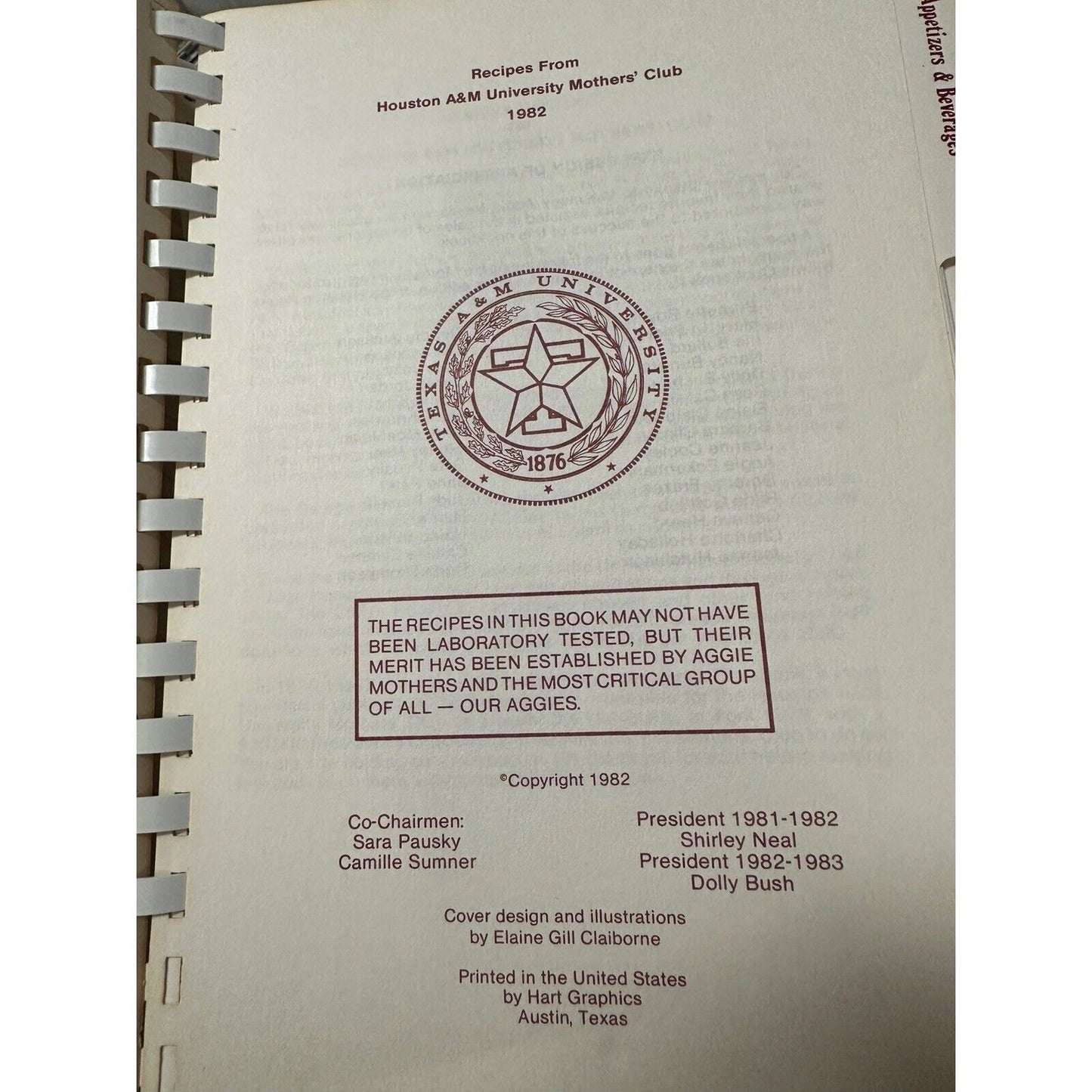 Vintage 1982 Houston AGGIE MOM'S COOKBOOK 2nd Edition