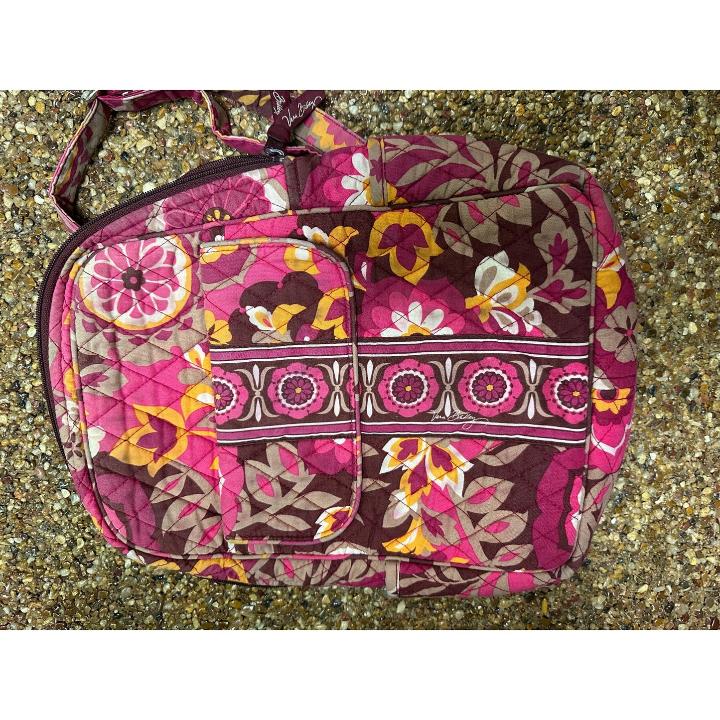Vera Bradley Multicolor Medium Backpack Flower Floral CARNABY Retired Pocket