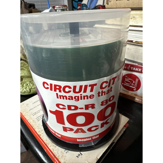 NEW SEALED CIRCUIT CITY 100 PK CD-R's 700 MB 16X 80 MIN. RECORDABLE DISCS NOS