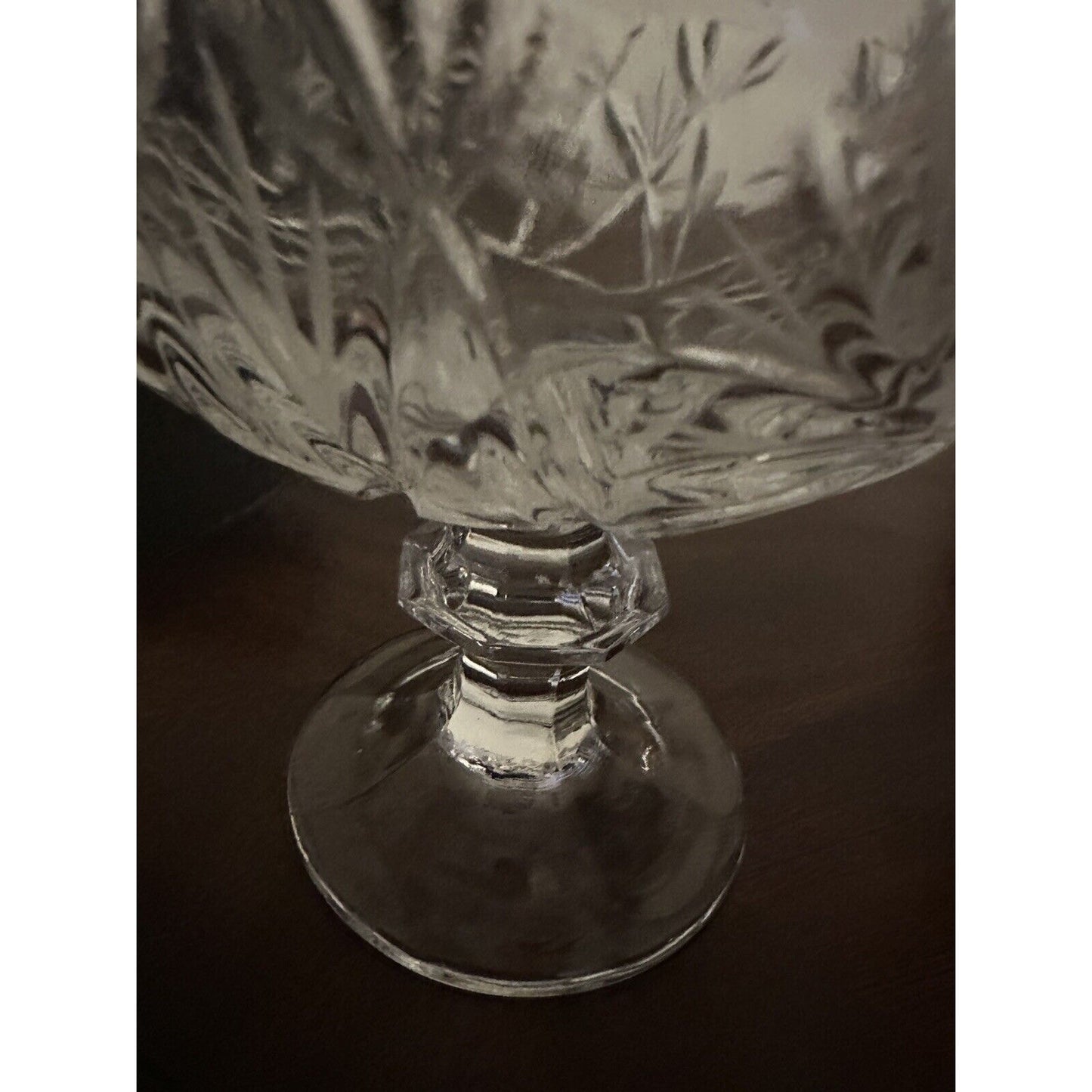 Vintage Large Cut Glass Pedestal Covered Compote Candy Dish Lidded
