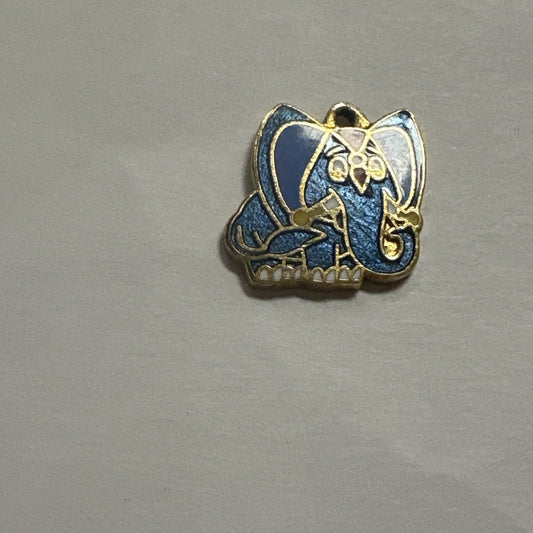Vintage Aviva Enamel Elephant Pendant 1970s Gold Cloiso .5 inches