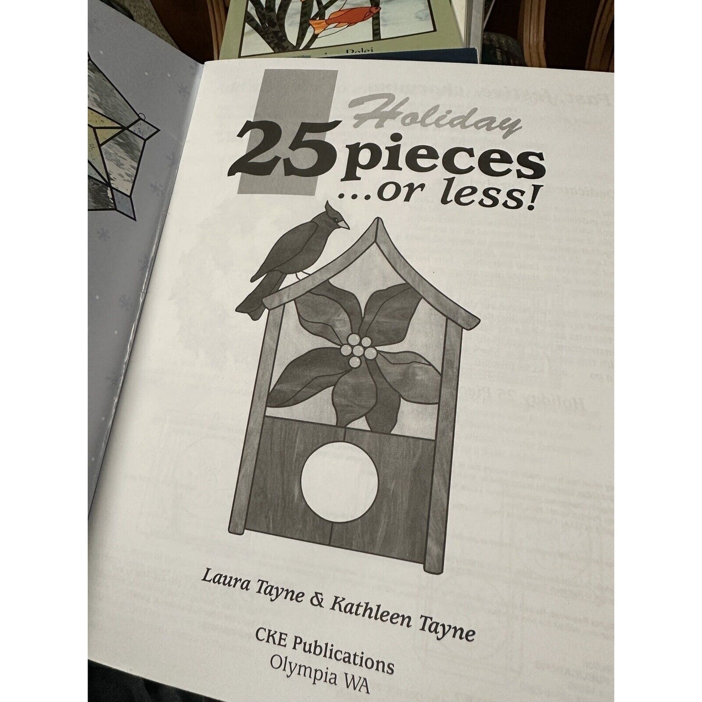 CKE Holiday 25 Pieces or Less! Tayne Stained Glass Design Pattern Book Christmas