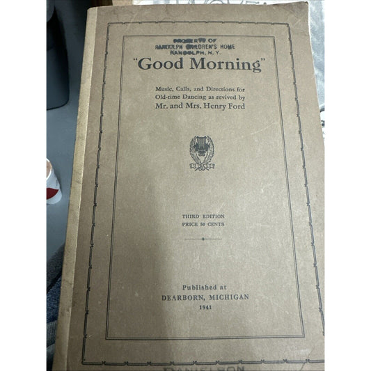 1941 Mr. and Mrs. Henry Ford "Good Morning" Music Calls Directions for Dancing