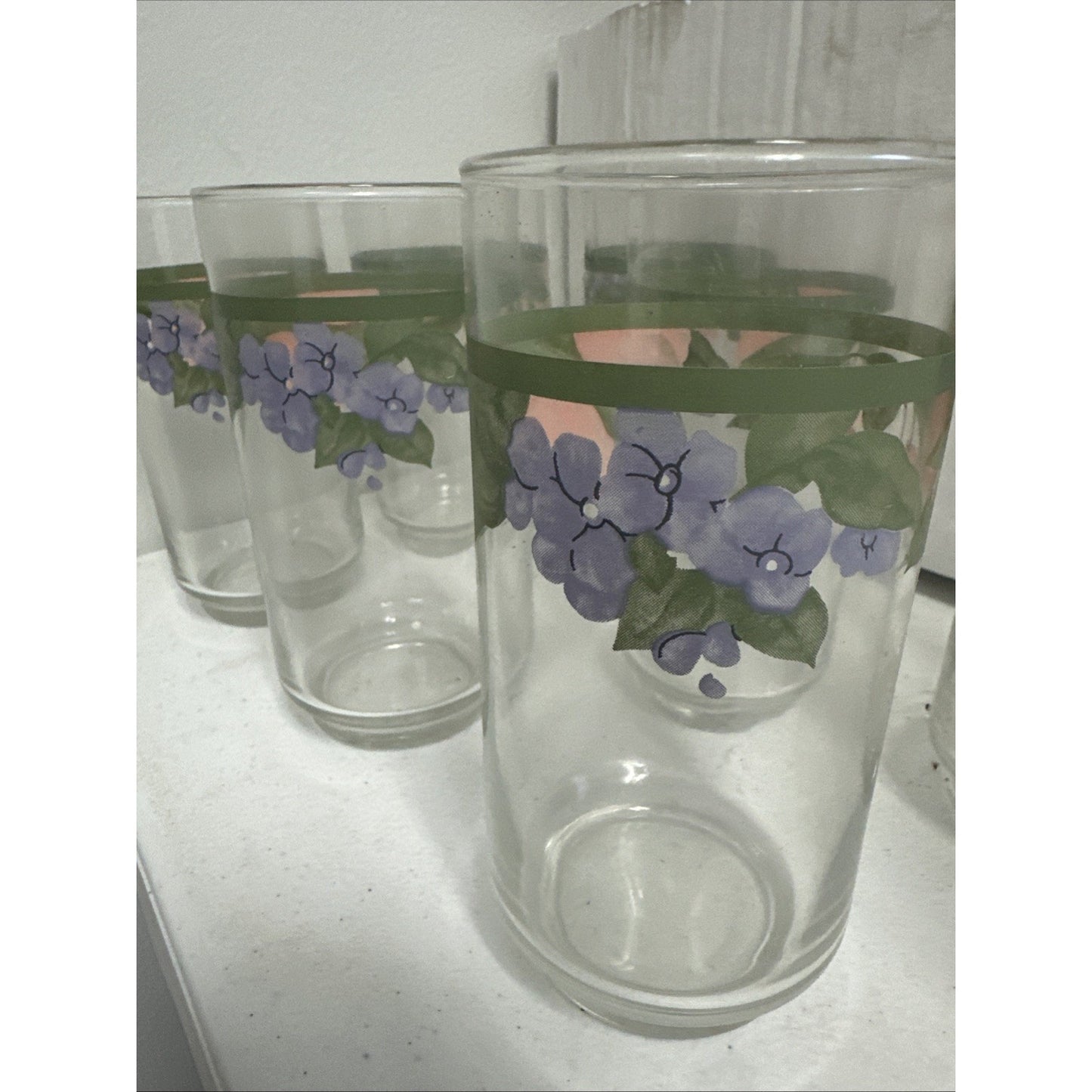 Tumbler Pfaltzgraff GARDEN PARTY Glassware 5 5/8" tall 2 3/4" Diameter Set of 9