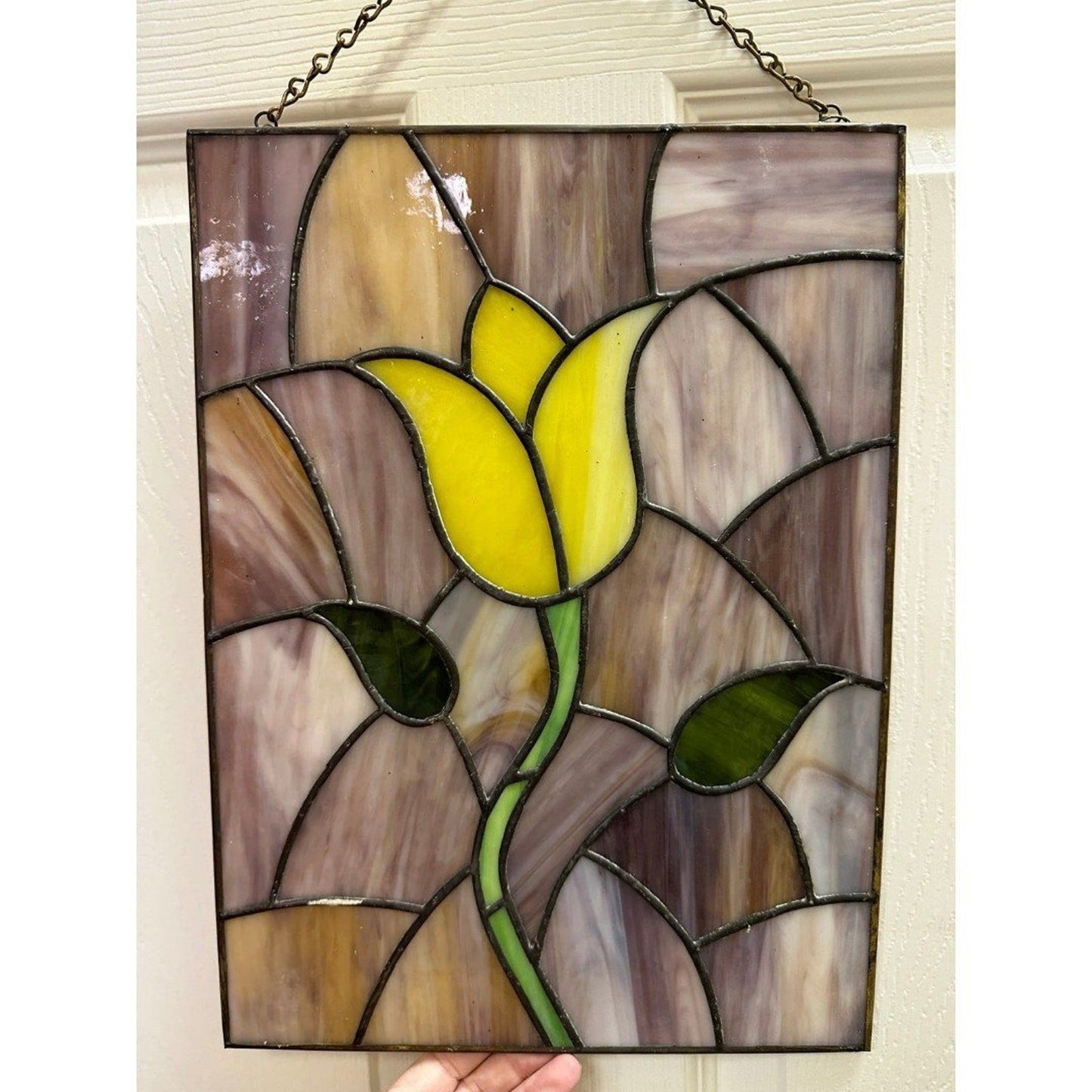Vintage 2 Tulip stained glass