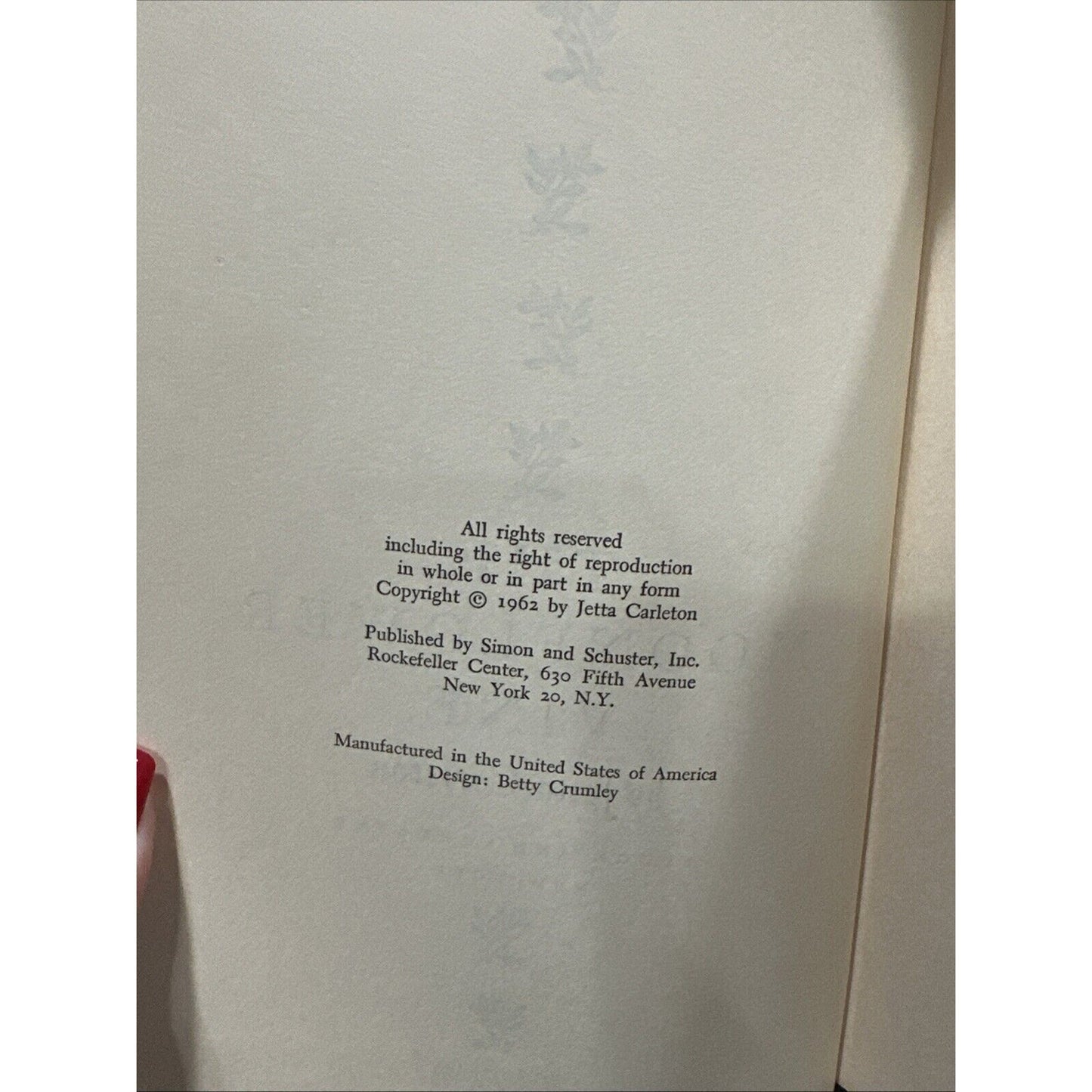 VTG The Moonflower Vine By Jetta Carleton Book Club Edition 1962