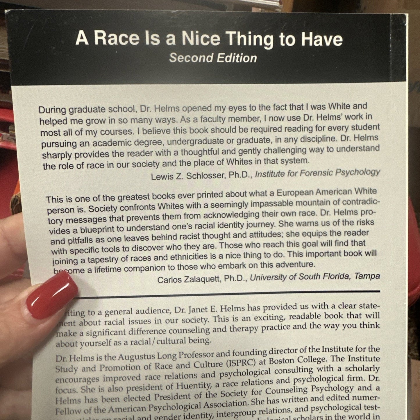 A Race Is a Nice Thing to Have: A - Paperback, by Helms Janet E. - Acceptable