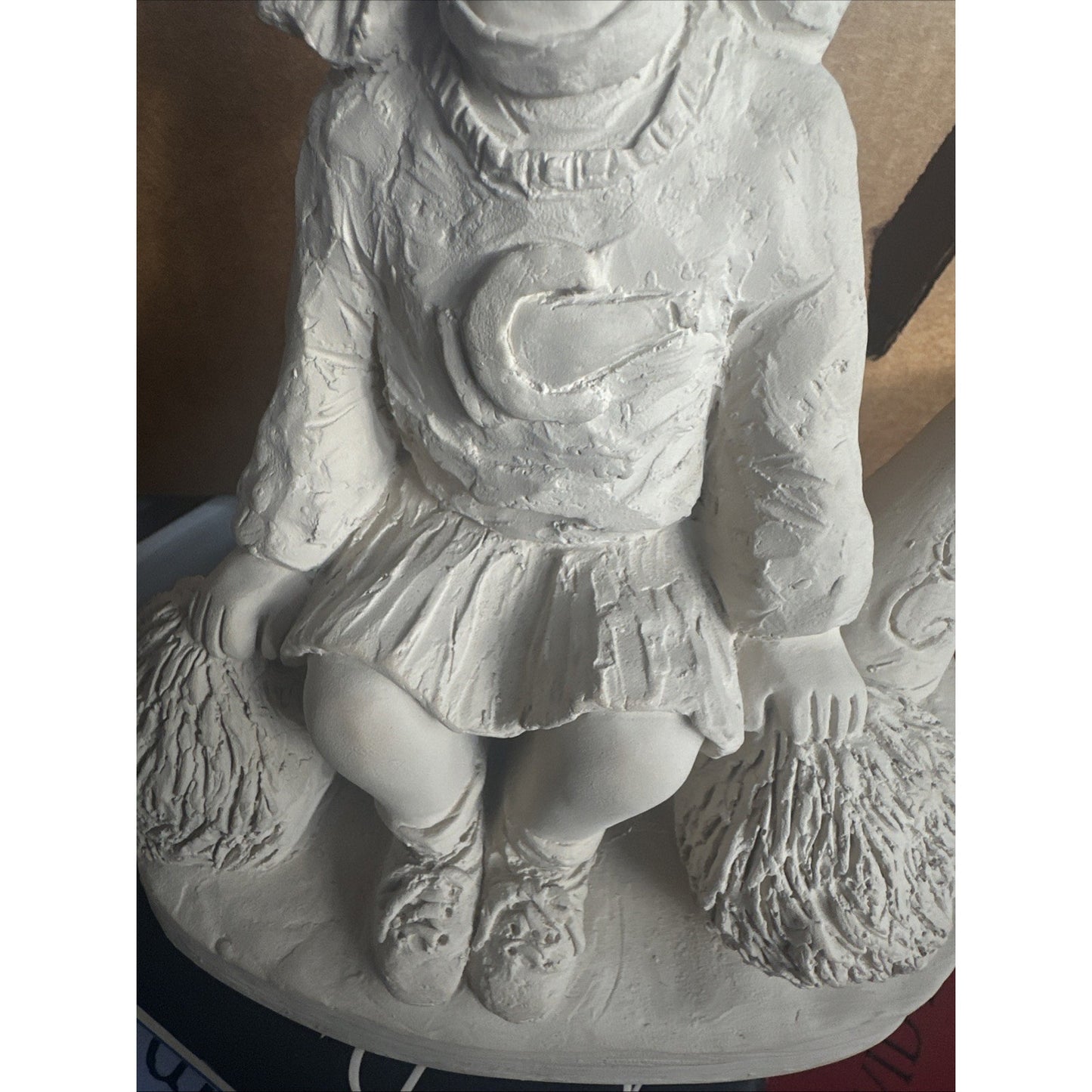 Vintage Austin Sculpture Lil Cheerleader Dee Crowley Bright Eyes Ceramic 90s