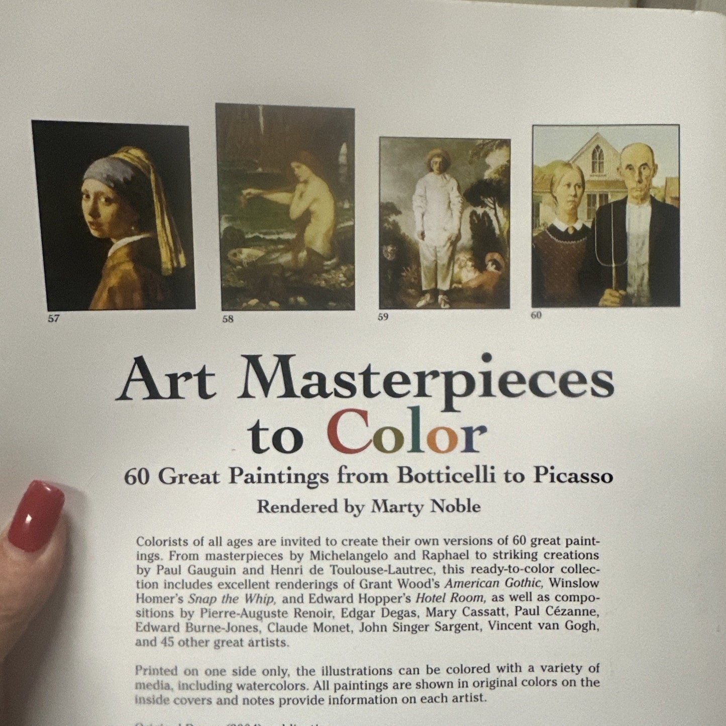 Art Masterpieces to Colour: 60 Great Paintings from Botticelli to Piccasso (Dove