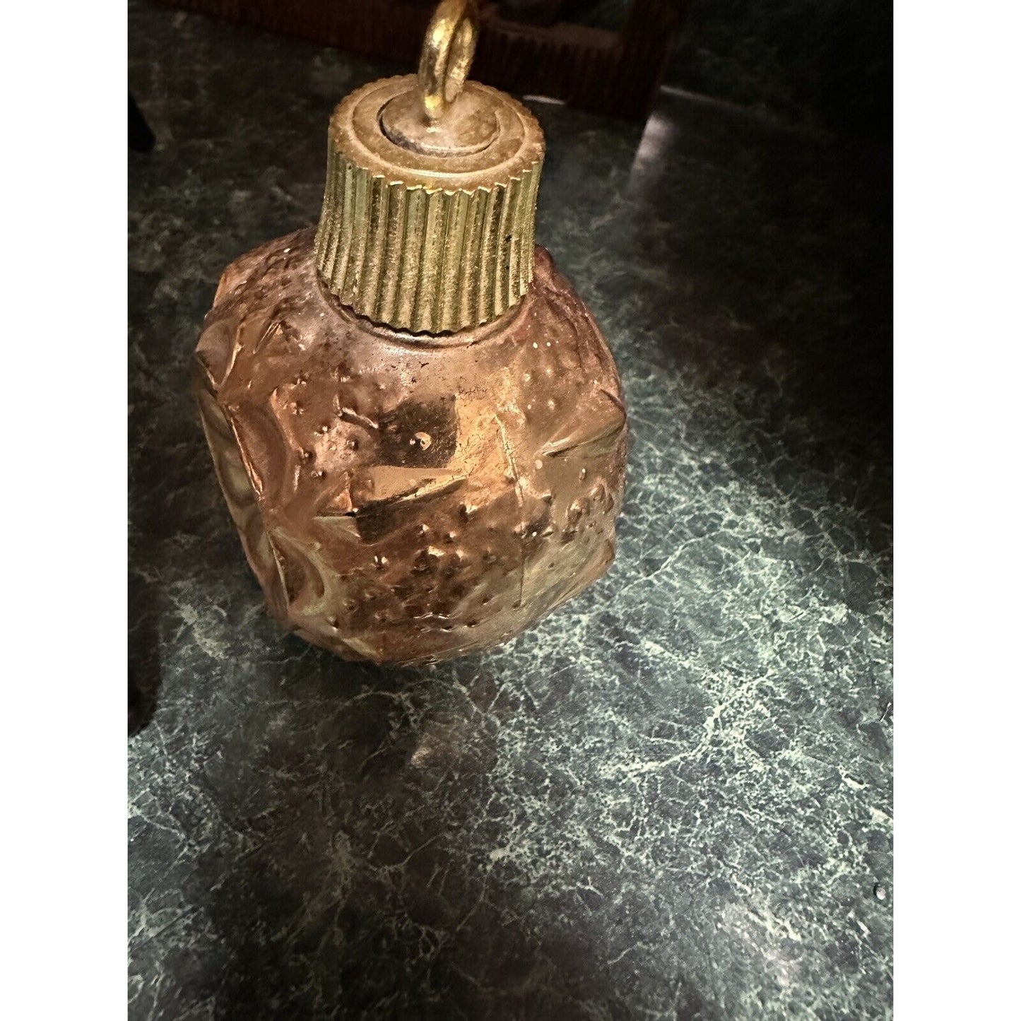 Avon Christmas Sparkler Bubble Bath Gold Glass Ornament Vtg 4 Fl Oz Empty