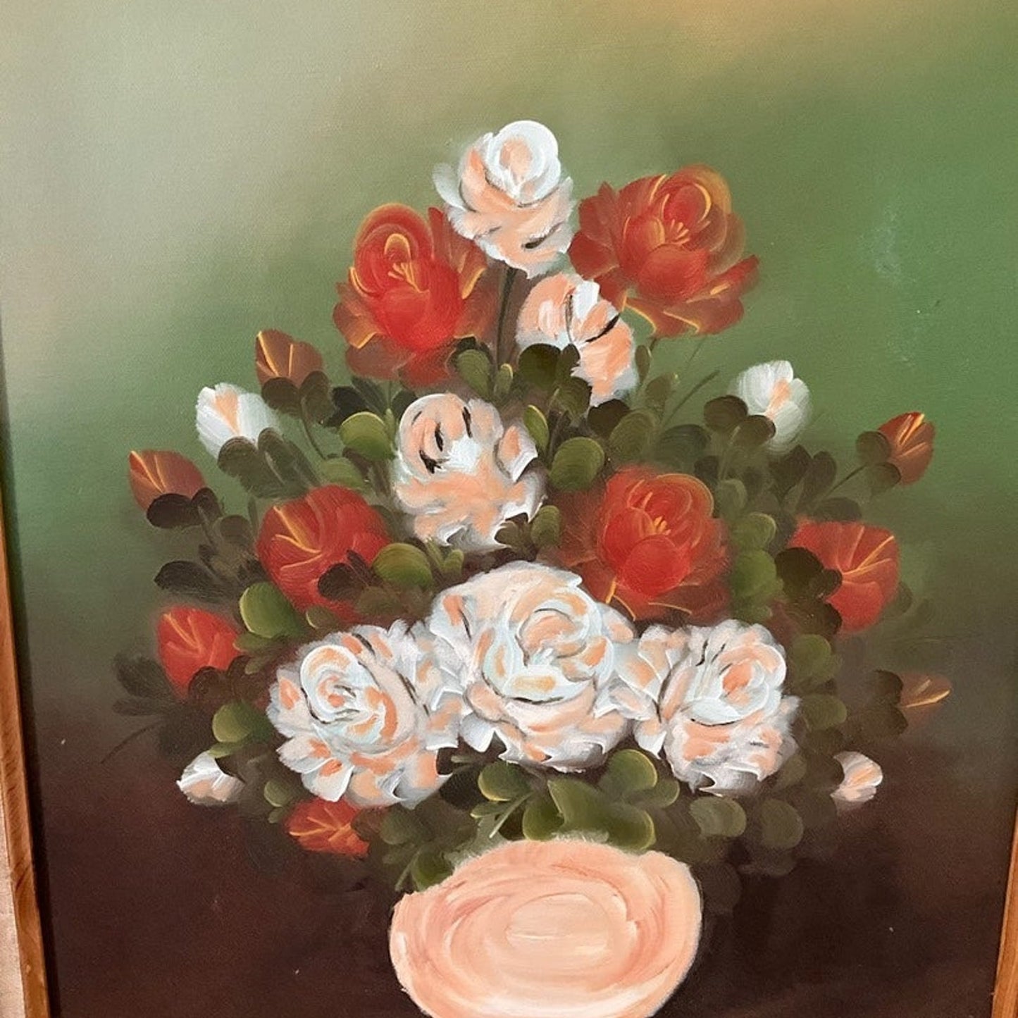 Vintage flower painting signed by artist