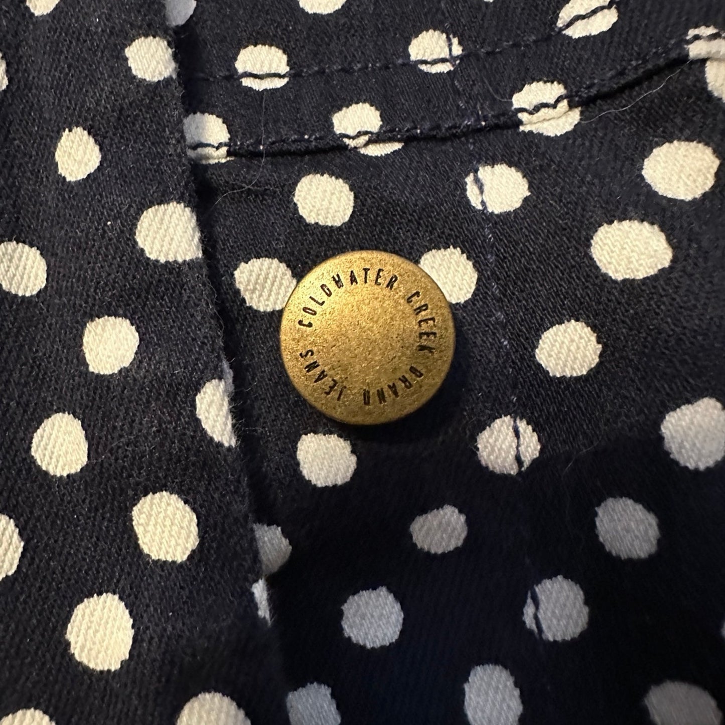 Coldwater Creek dark blue polka dot Denim Jacket