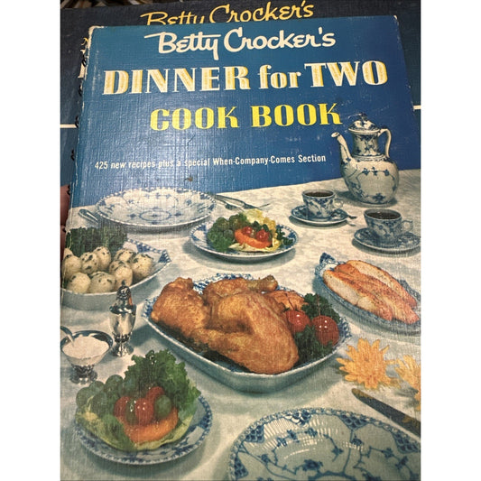 Vintage Betty Crocker's Dinner for Two Cook book 1958 1st Ed 1st Print