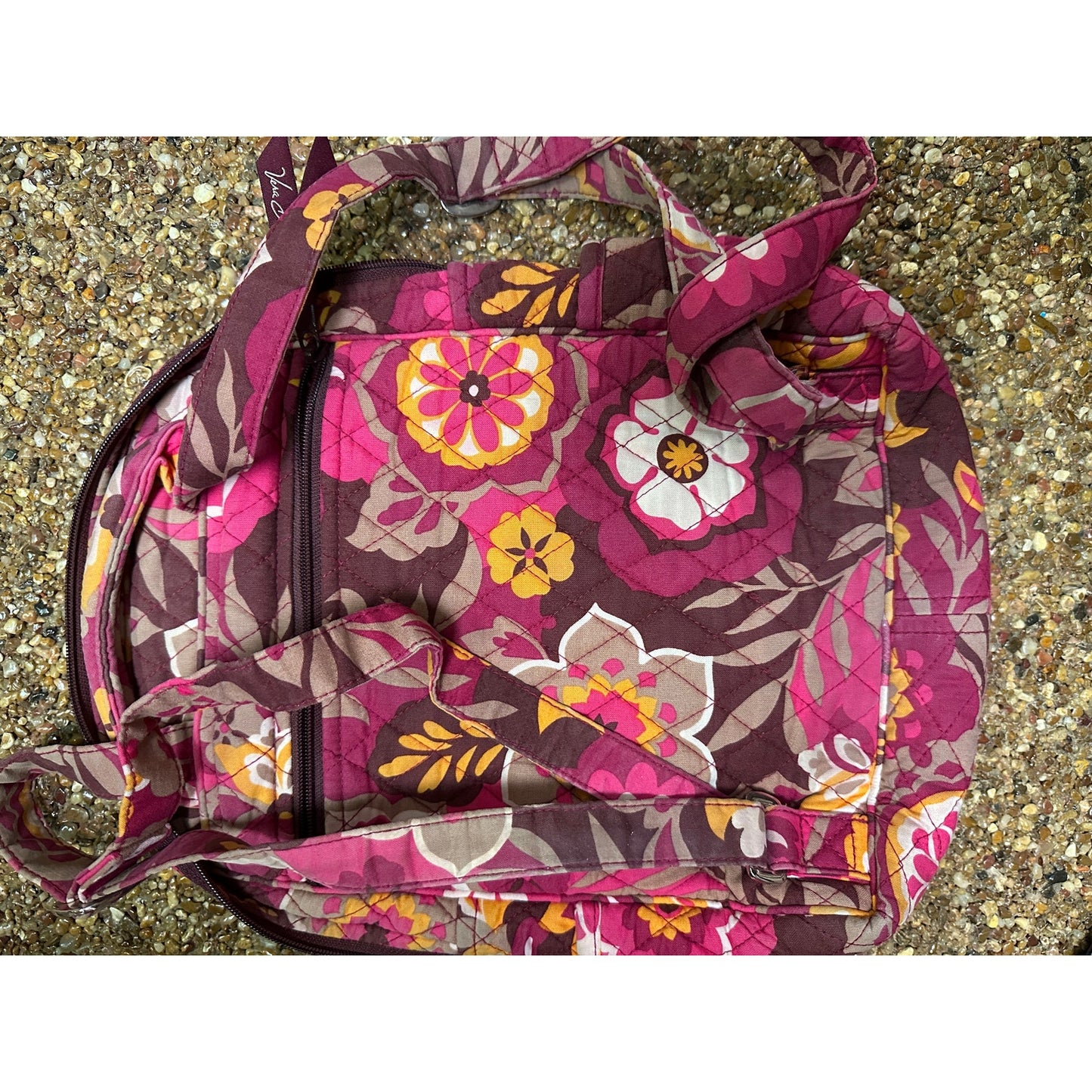 Vera Bradley Multicolor Medium Backpack Flower Floral CARNABY Retired Pocket